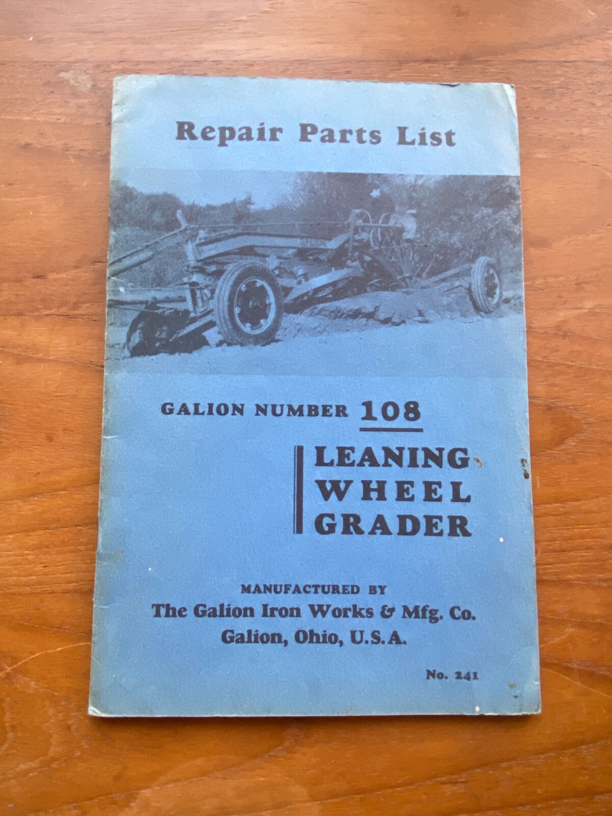 VTG Galion Iron Works Leaning Wheel Grader Repair Parts List Catalog Road Equip