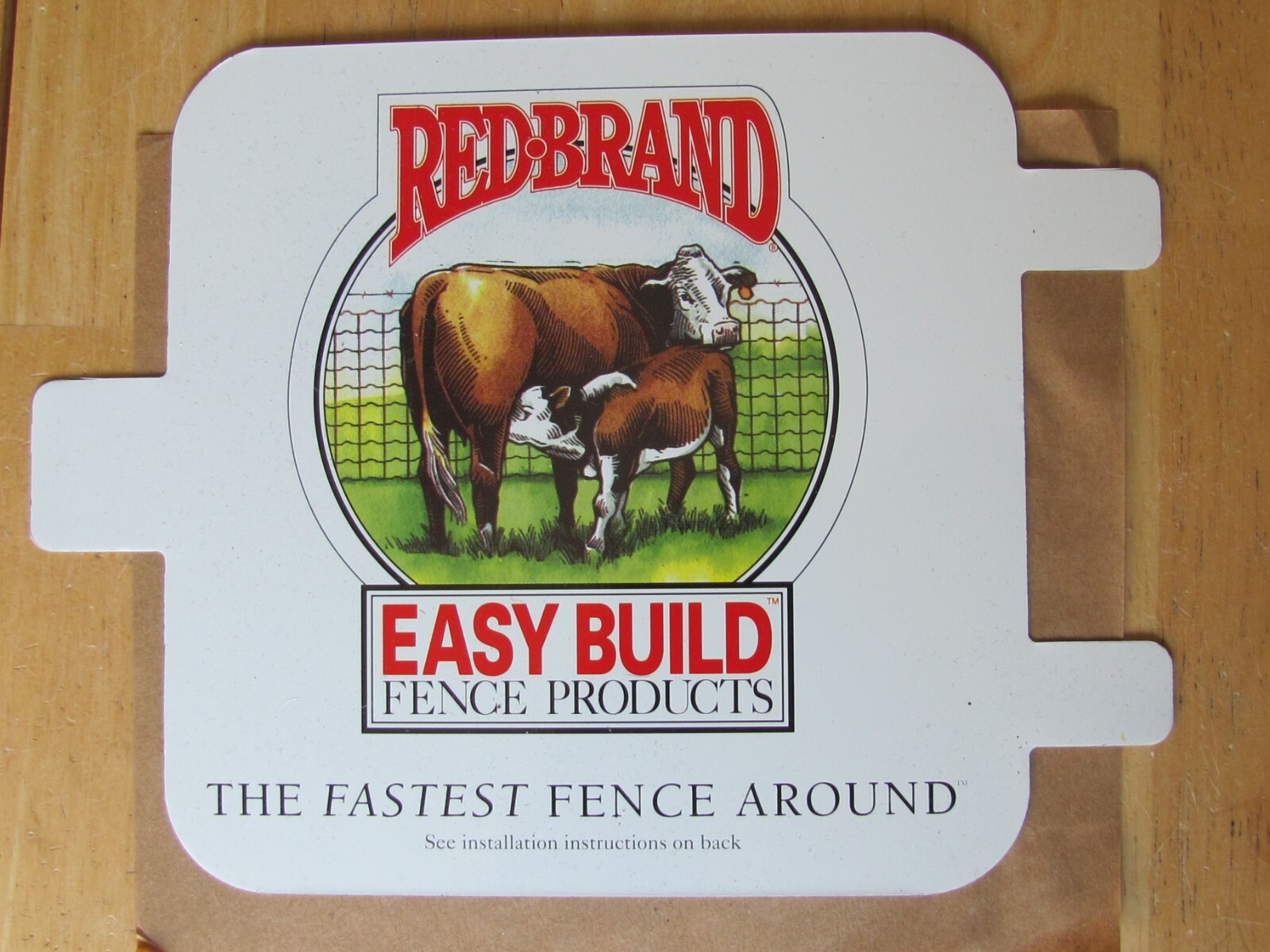 SET OF 3 METAL FARM SIGNS 6&Prime; FENCE REDBRAND KEYSTONE STEEL WIRE PEORIA IL CATTLE
