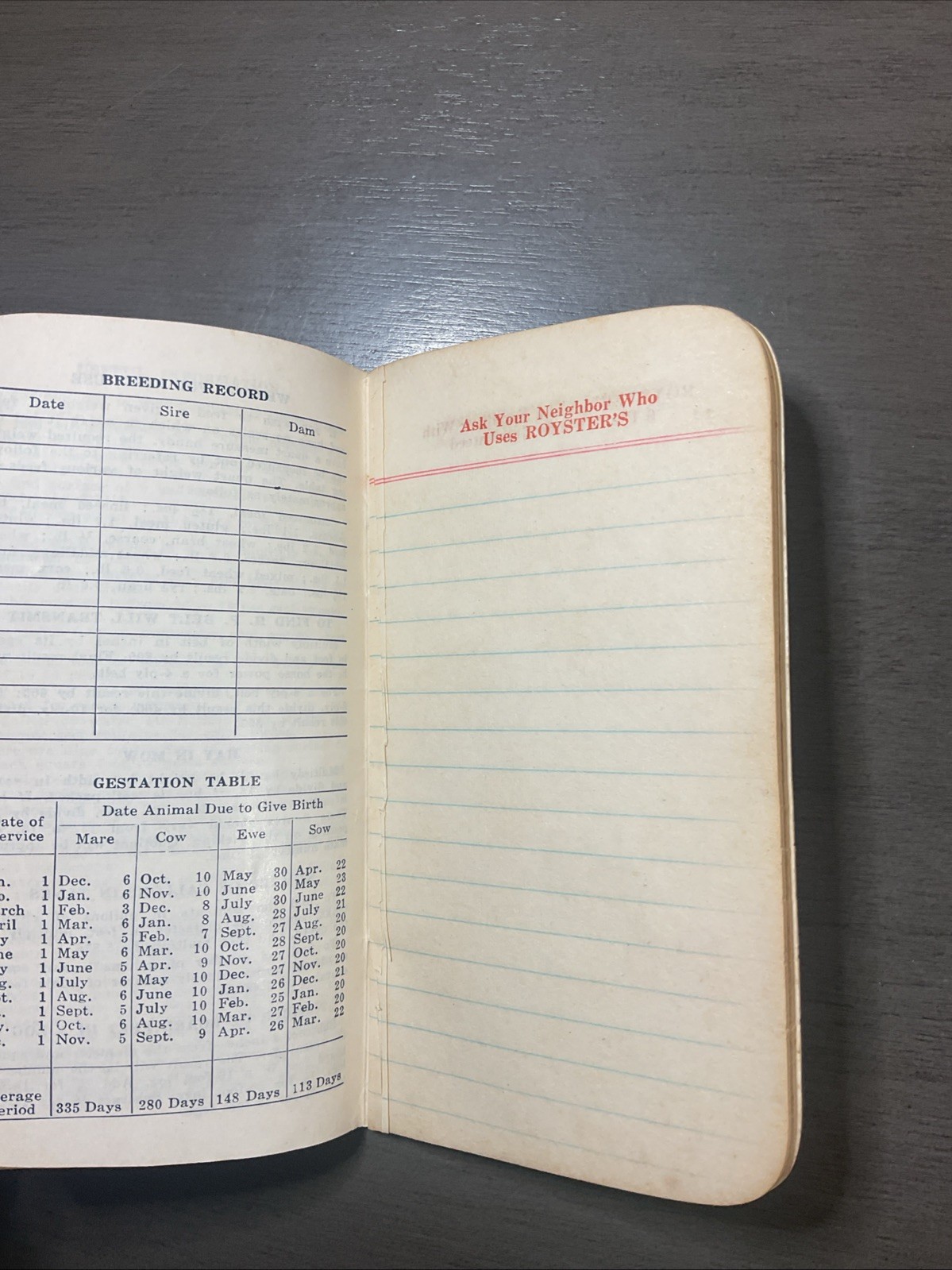 Vintage 1955 56 Royster Fertilizer Ledger Farm Booklets Journal Advertising B36
