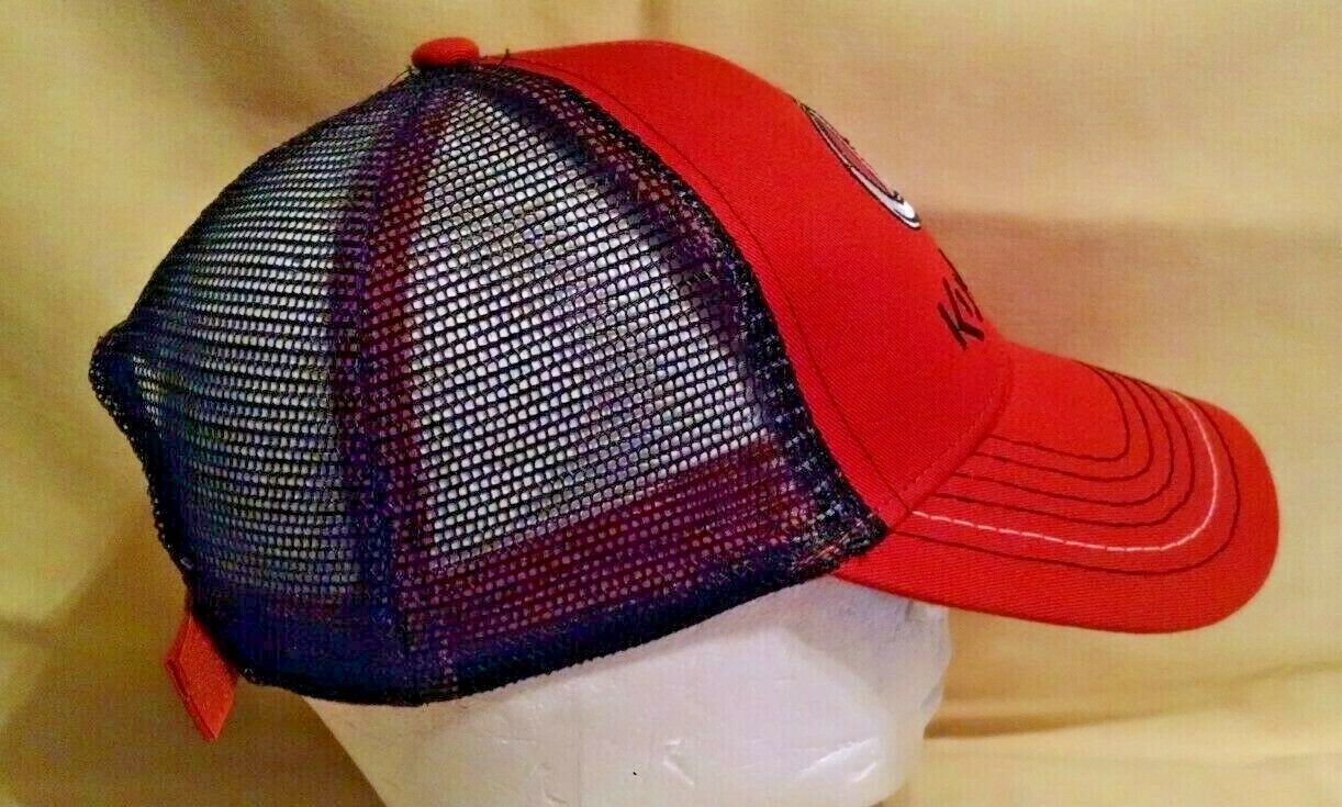 KUBOTA HAT BASEBALL CAP ORANGE BLACK NWOT MESH ADJ K PRODUCTS COMCAP ONE SIZE.