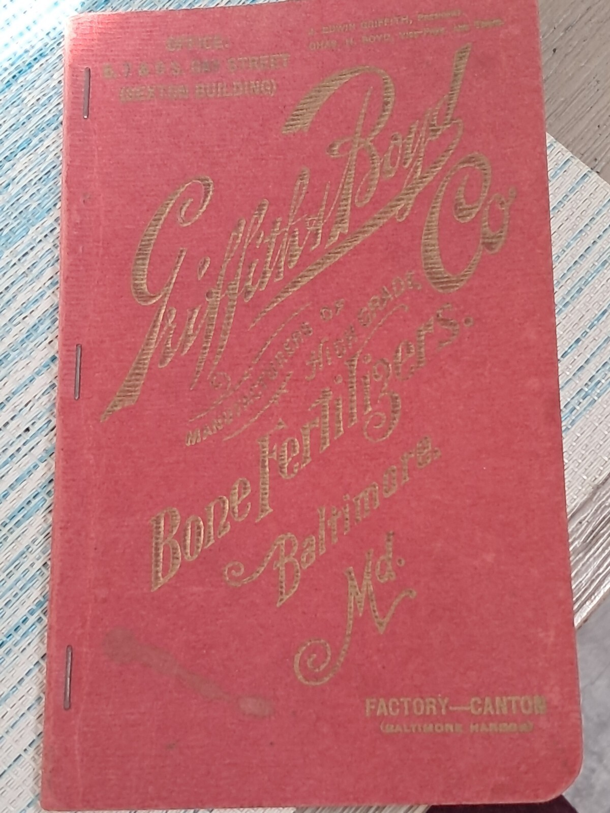 Vintage Griffith & Boyd Co. Agriculture Catalog and Ledger