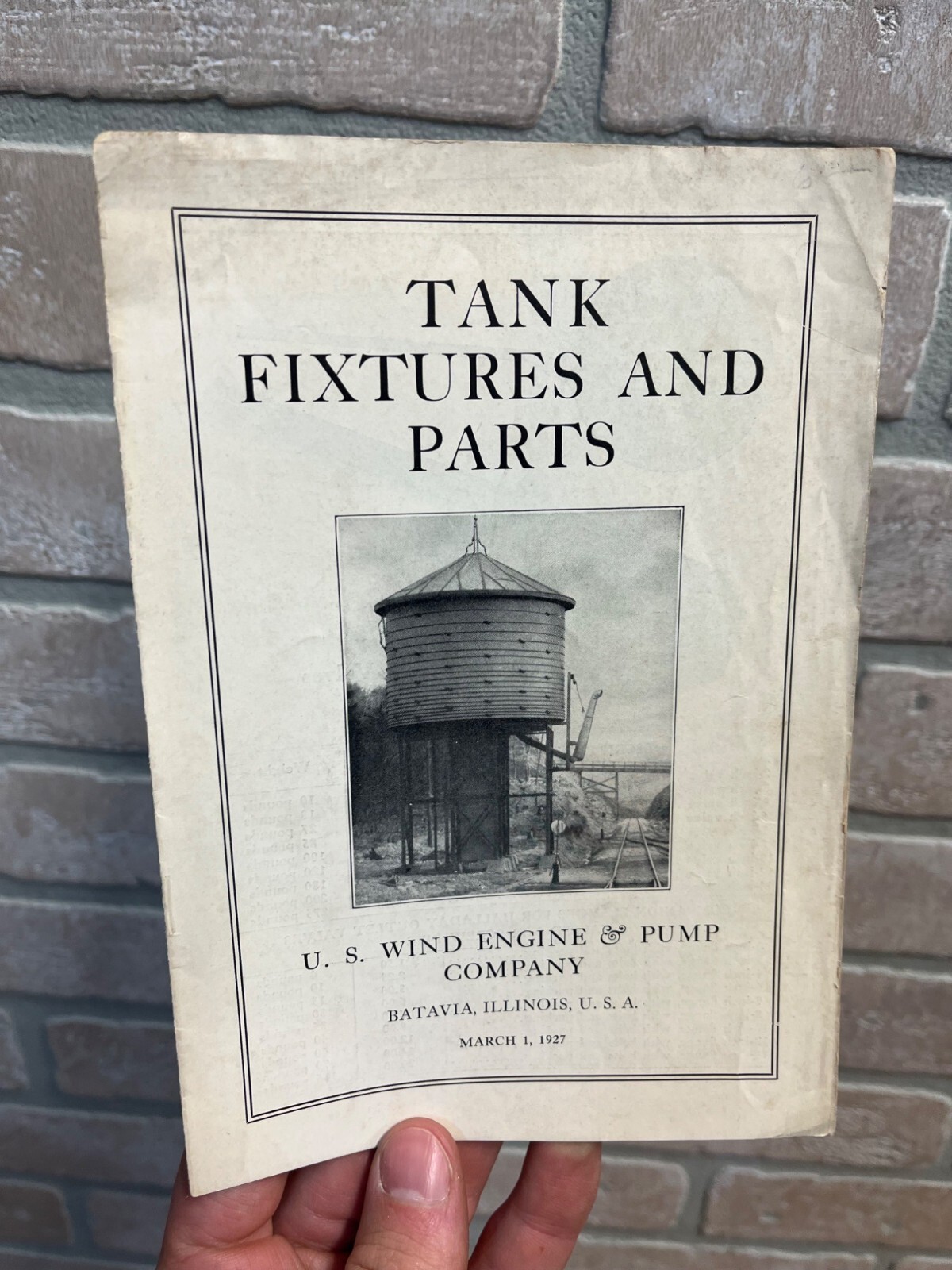 RARE Vintage 1927 US Wind Engine & Pump Co. (Batavia, Illinois) Parts Booklet