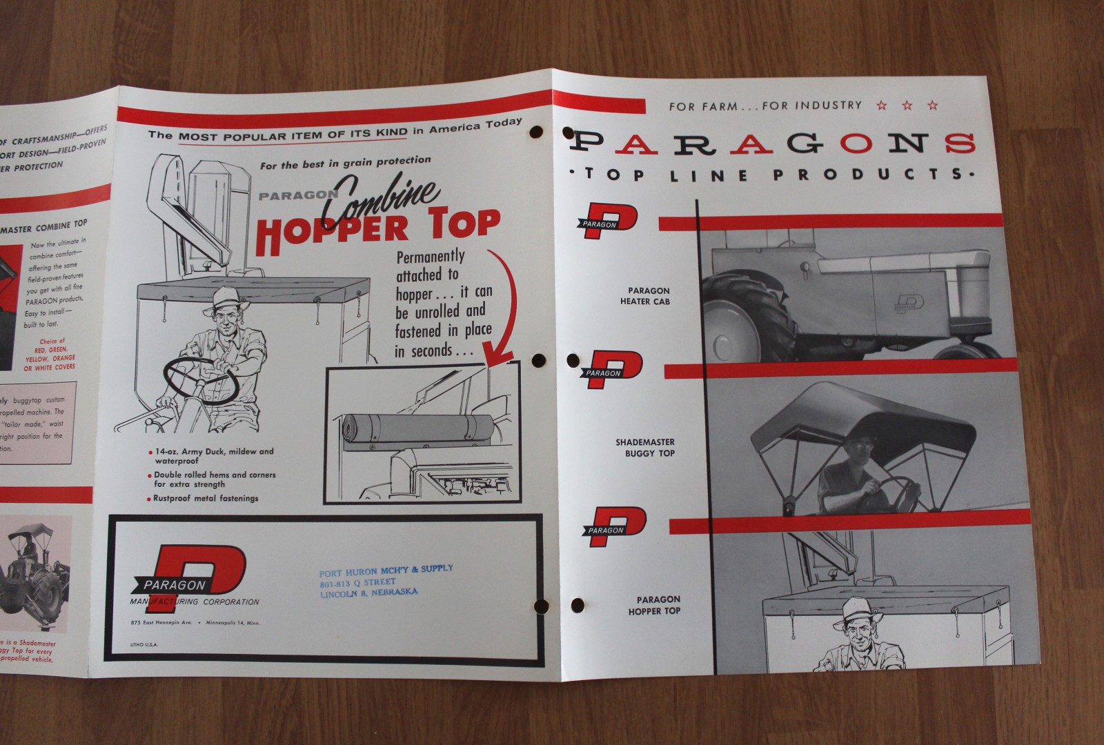Vintage 1963 1964 Paragon Farm Tractor Heater Cab Top Brochure Garden Catalog