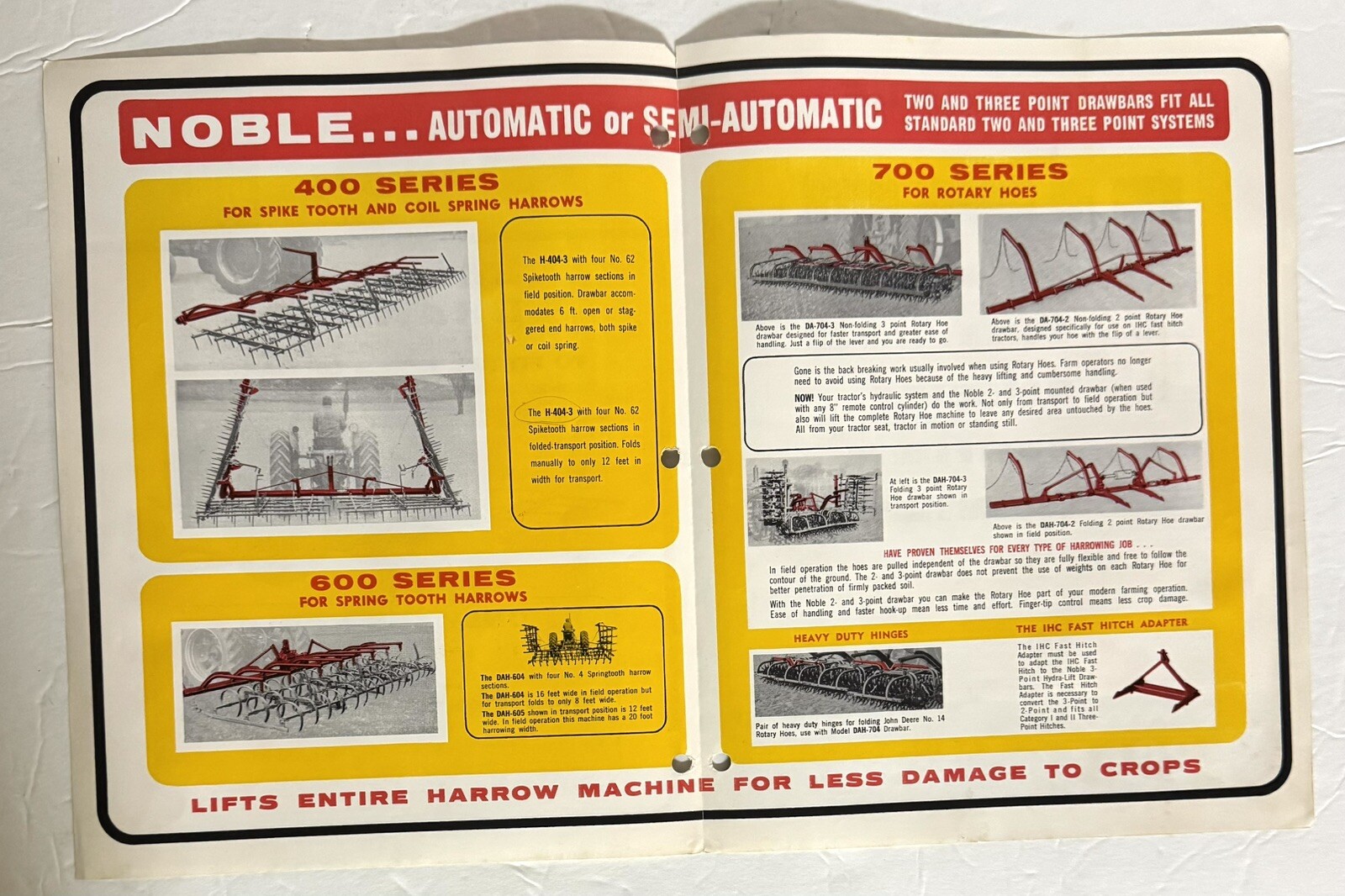 Vintage Noble Manufacturing Mounted Drawbars For Farm Tractors Agriculture