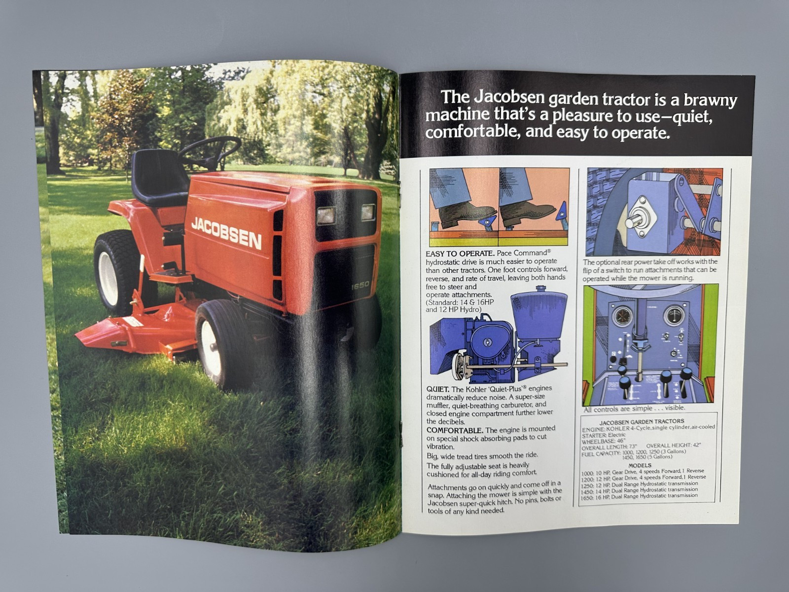 1977 JACOBSEN GARDEN TRACTORS Riding Mower Advertising Catalog Vintage