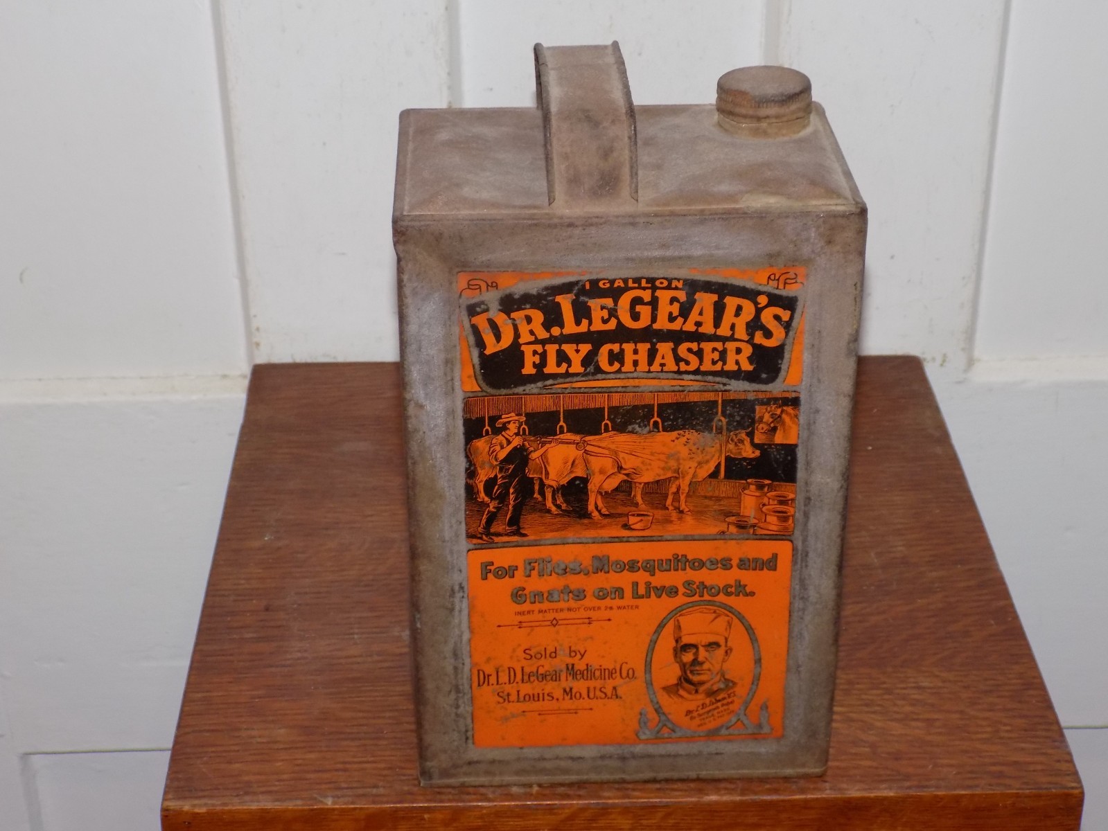 Vintage Dr. Legear’s Fly Chaser 1 Gallon EMPTY Can