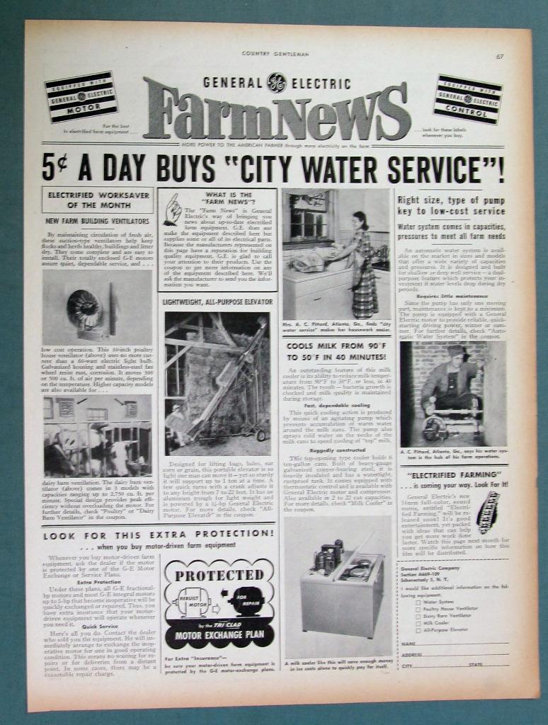 Original 1950 Electric Farmer Ad A C Pittard Family of Atlanta Georgia