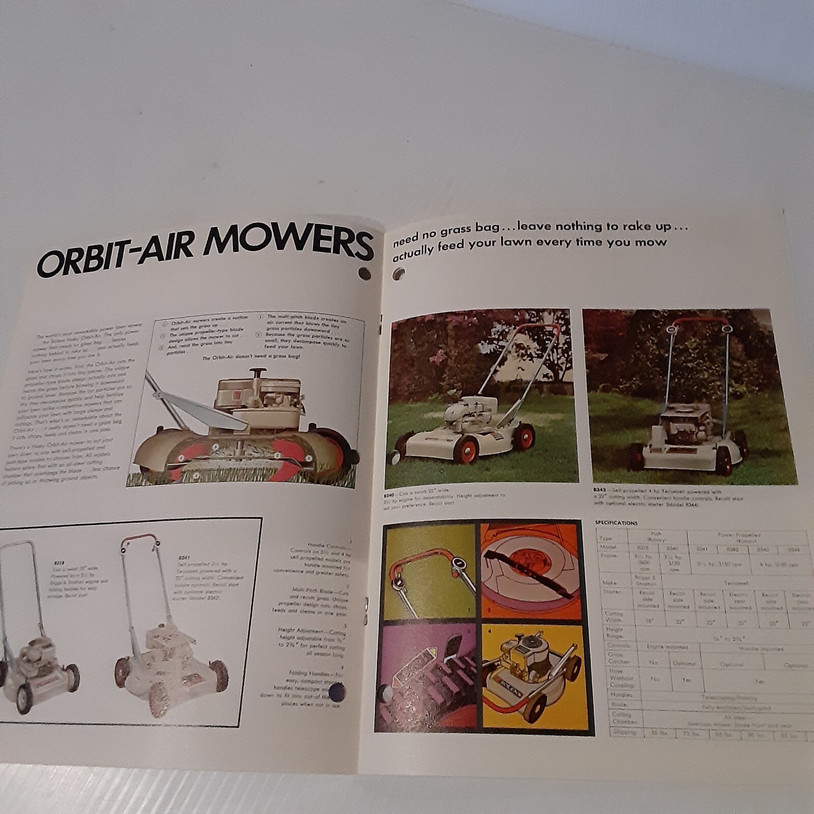 Bolens Husky Lawn Tractor Orbit Air Mower Tiller Dealer Sales Brochure