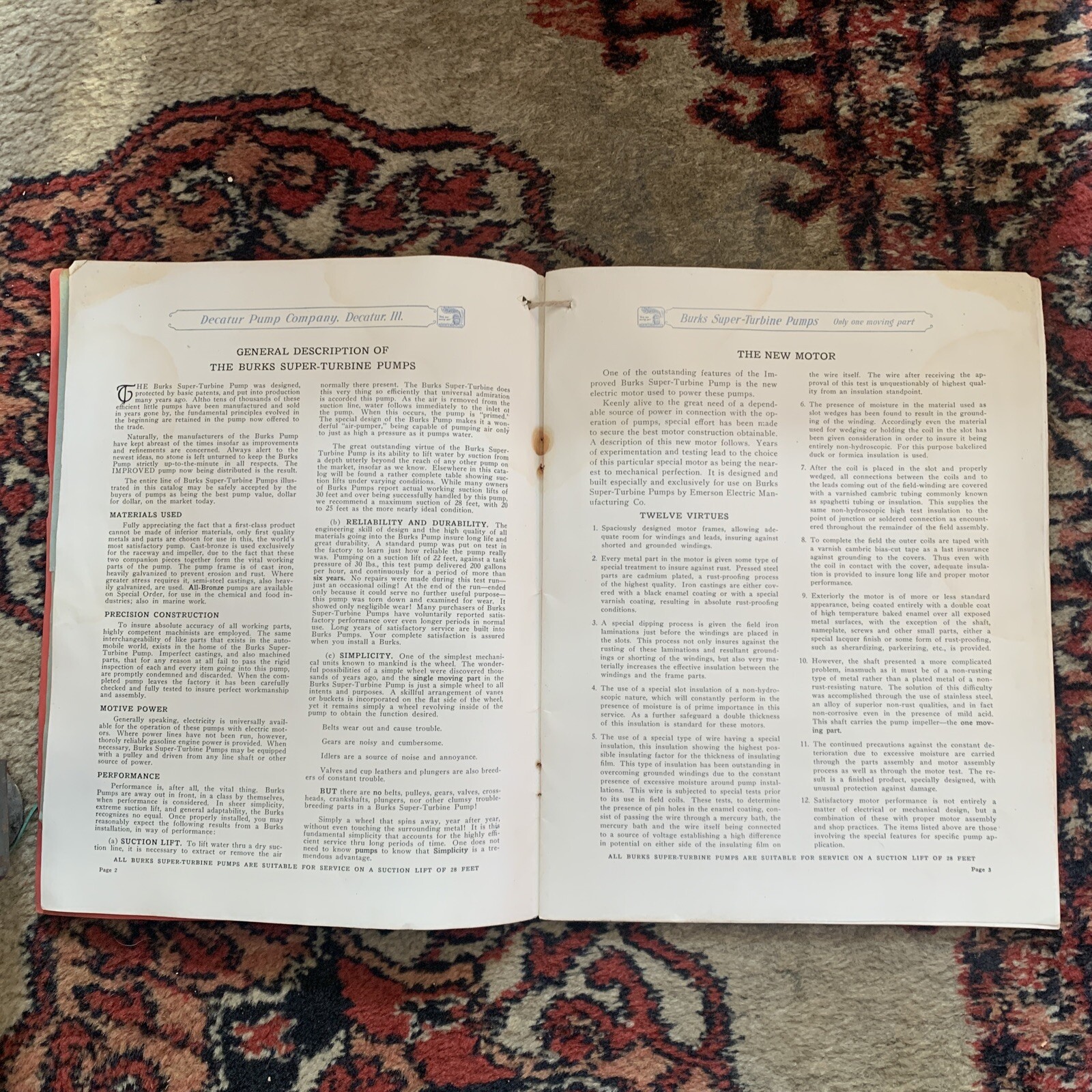 1933 Decatur Pump Company Catalog No 31. Display copy from farm store.