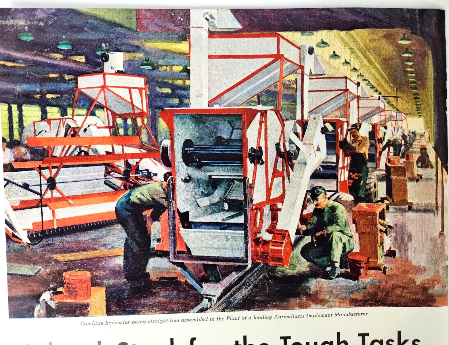 Combine Harvester Farming Agriculture Inland Steel Vtg 1936 Magazine Print Ad