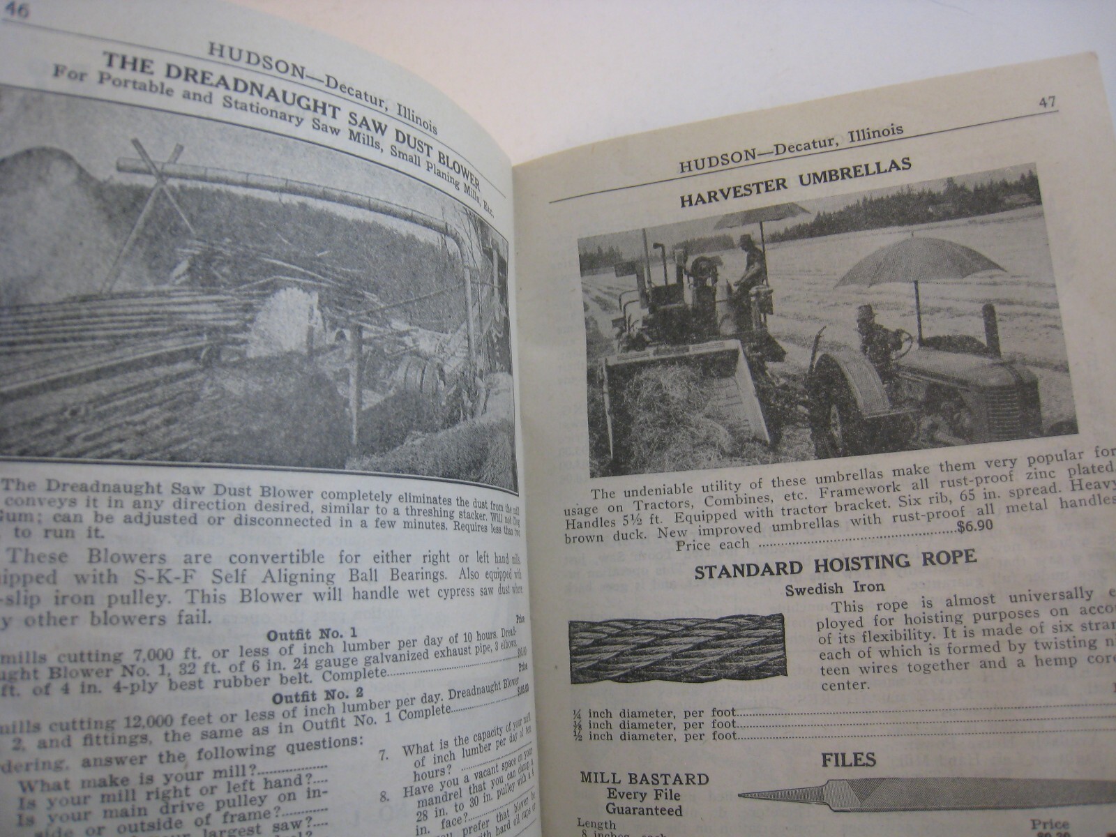 11947 Hudson farm equipment catalog thresher, machinery supply John Deere+