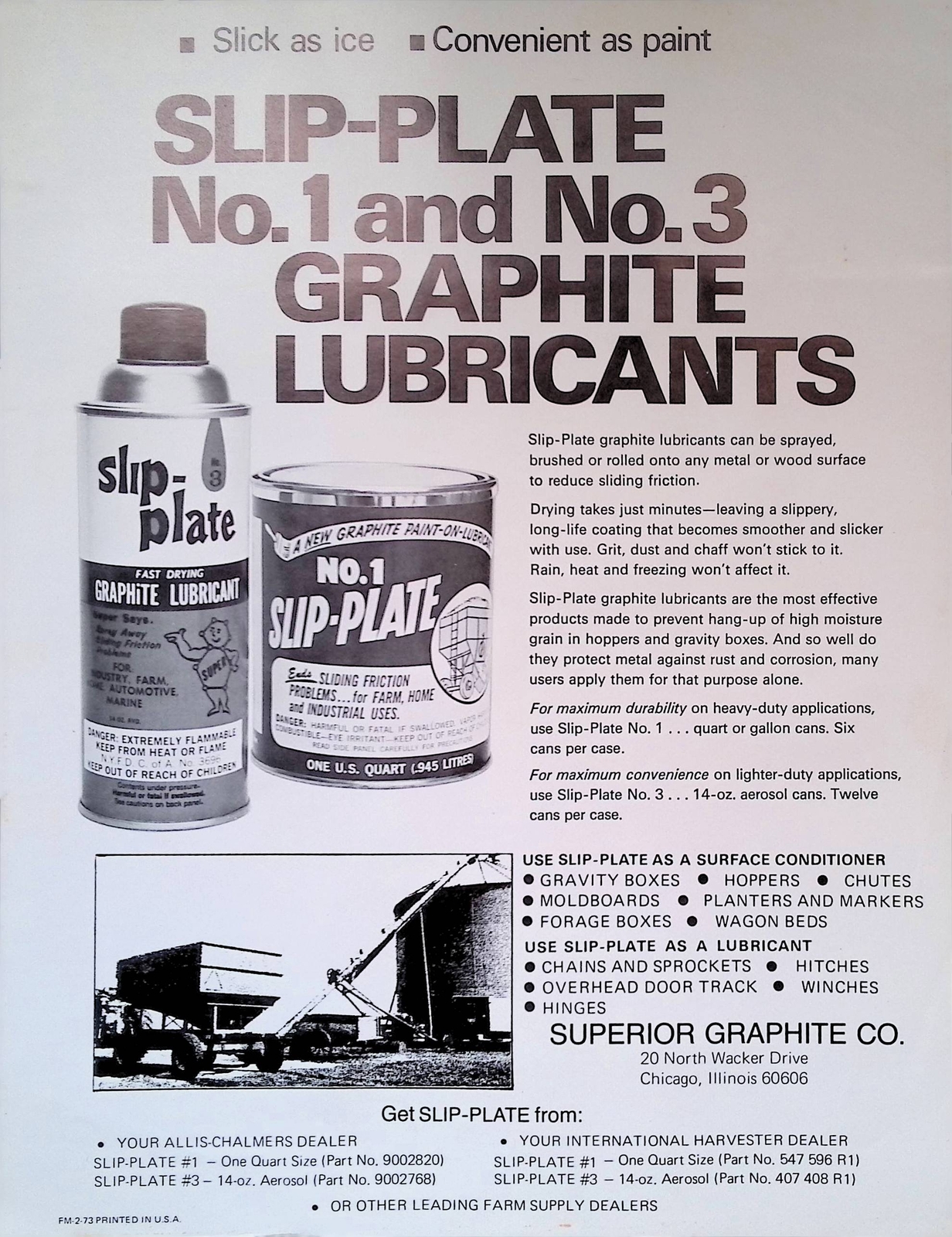 Vintage Farm Advertisement Spec Sheet Slick as ice Convenient as paint SLIPPLATE
