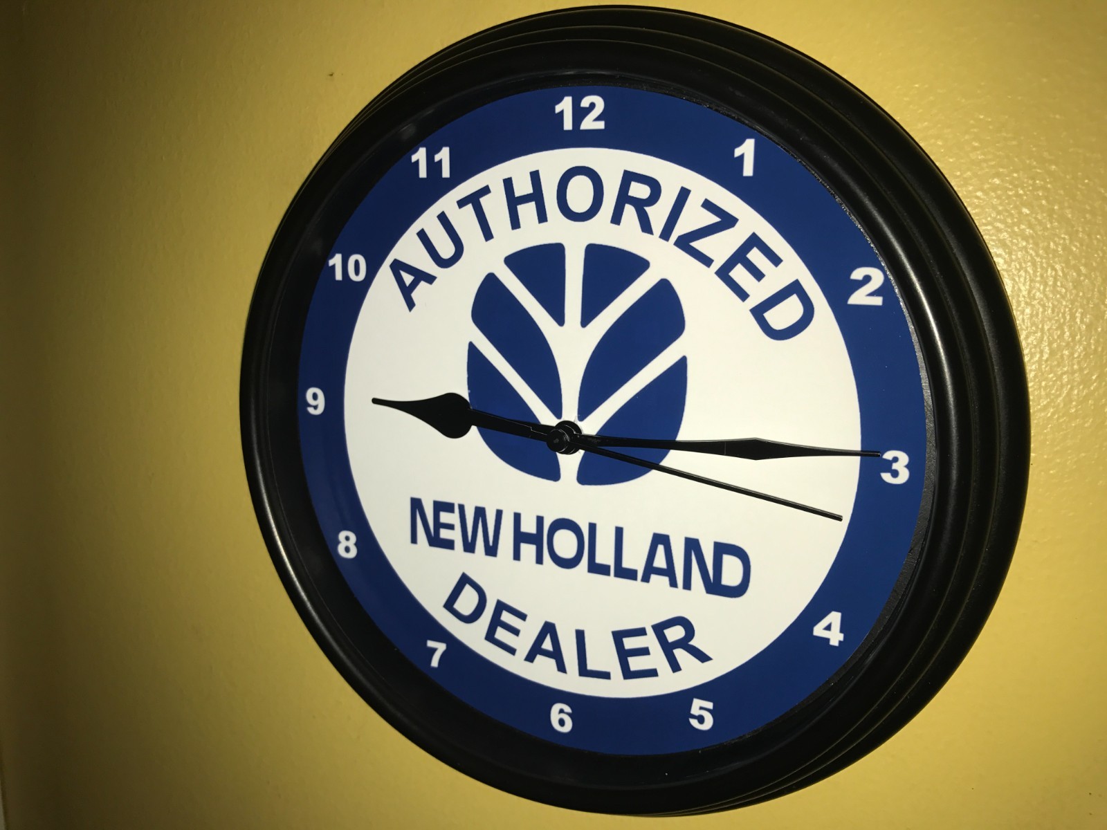 New Holland AuthDealer Farm Tractor Barn Garage Man Cave Clock Retro Sign