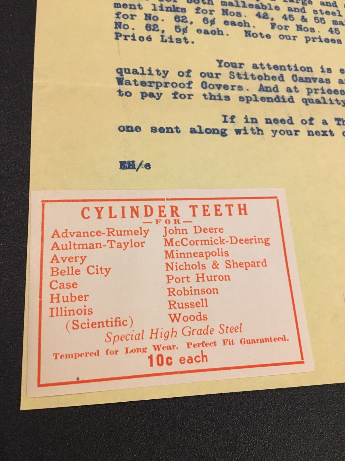 1935 Hudson Machinery Price List++ Saw Mill Belts Tractor Parts Case John Deere