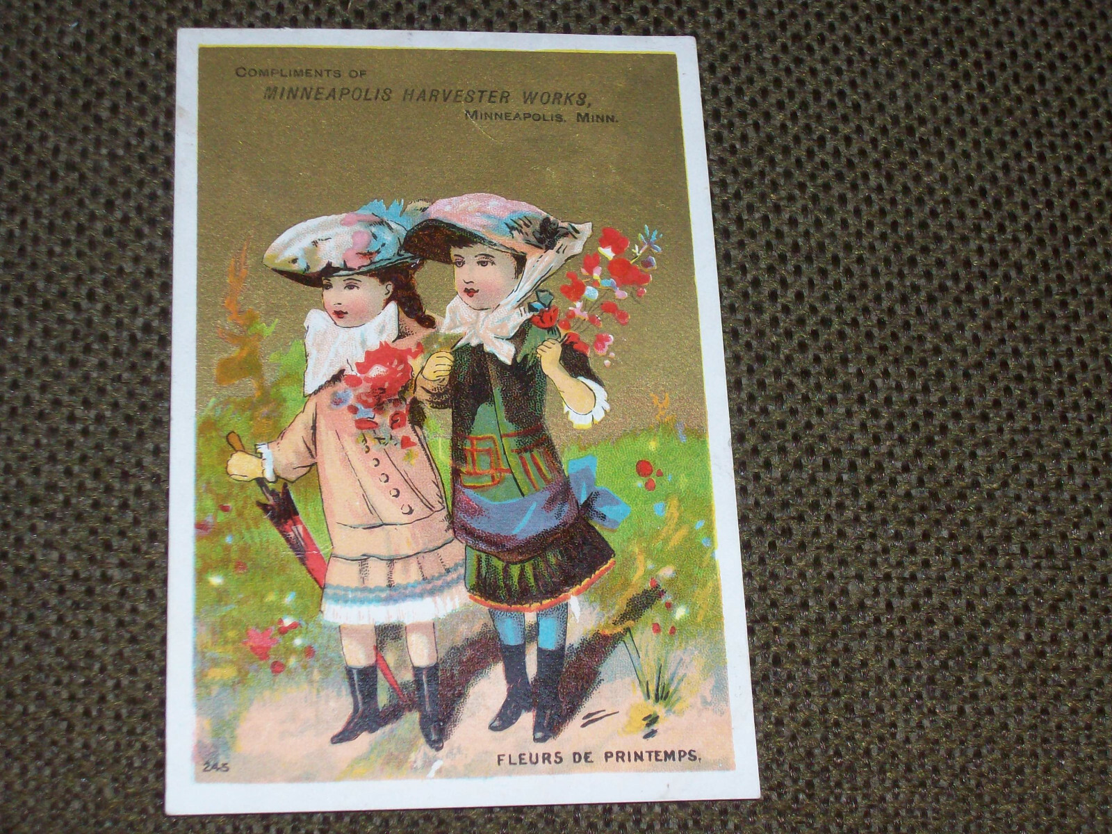 1890&rsquo;s Minneapolis Harvester Works Advertising Trade Card Steel Twine Binder MN