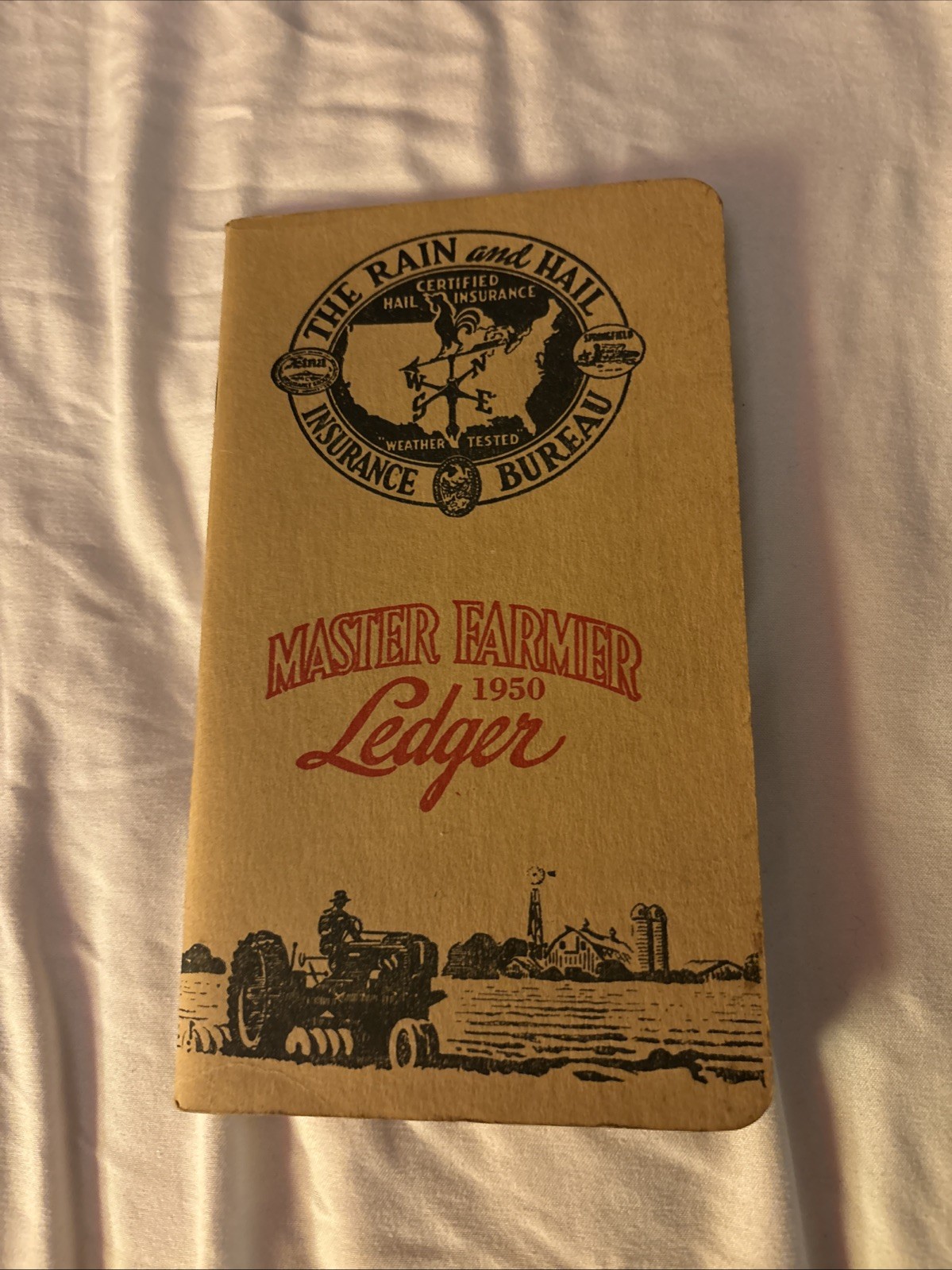 Vintage 1950 Master Farmer Ledger Unused Rain And Hall Insurance Bureau