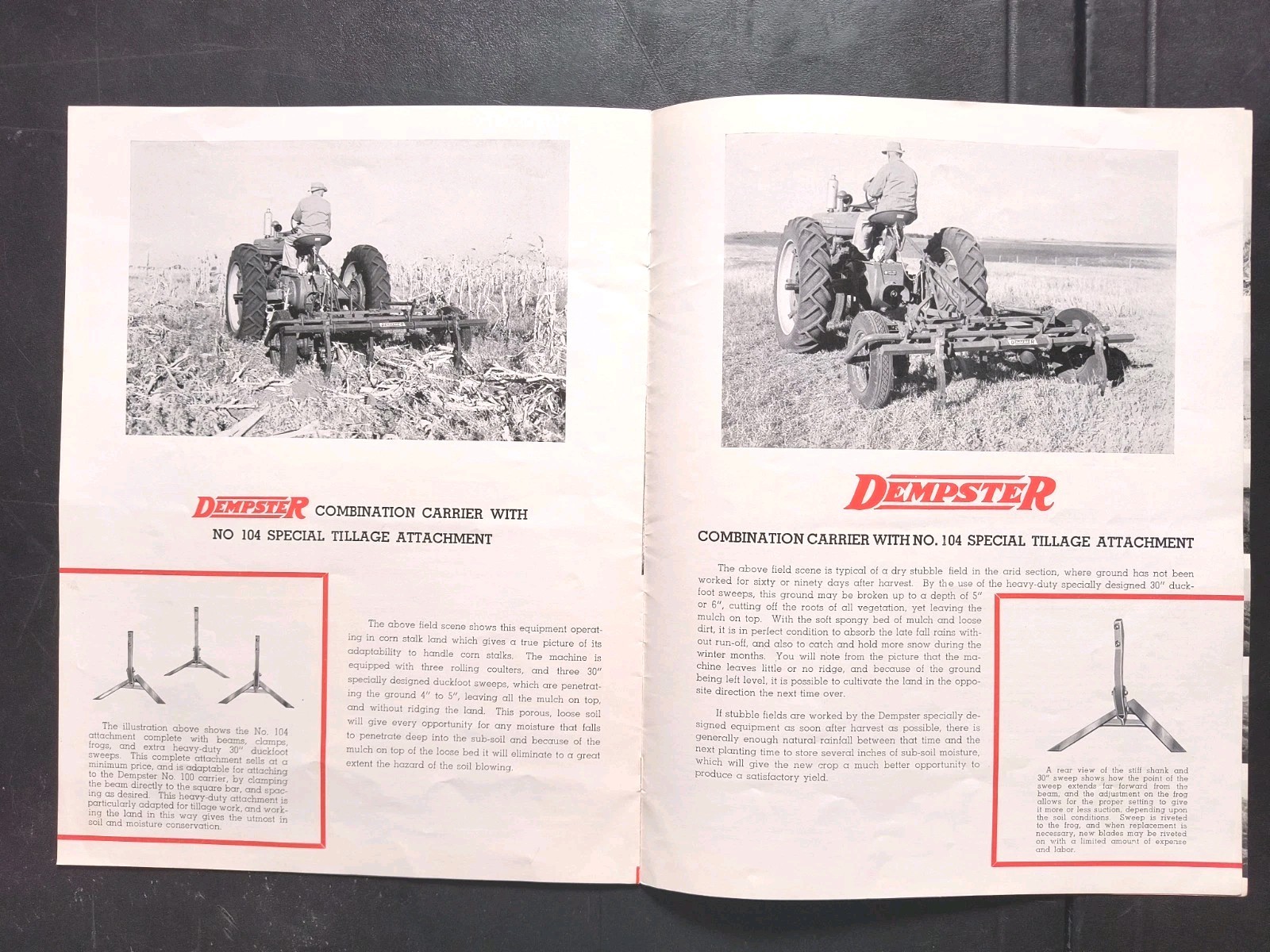 1930s Dempster Tractor Combination Power Lift Carrier Series 100 Brochure Farm