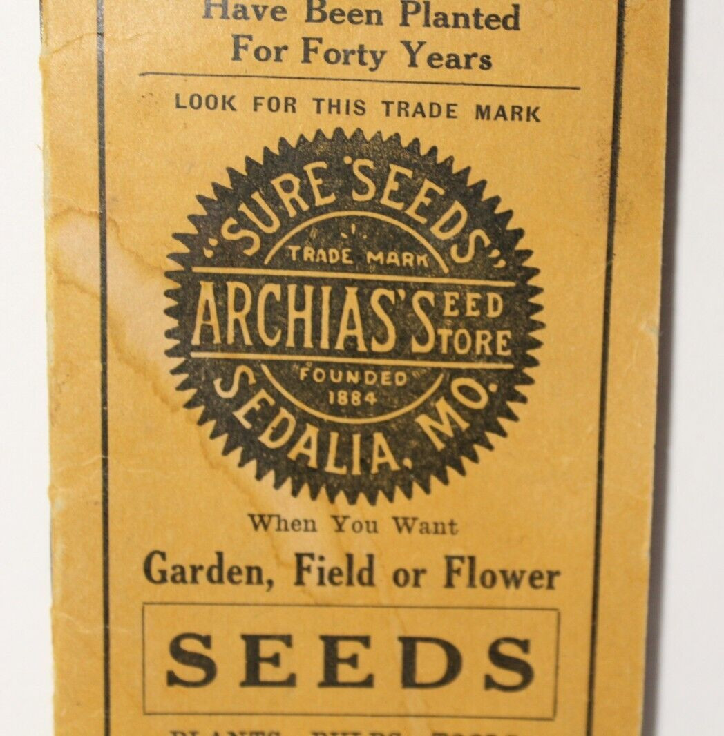 1926 Vintage Antique Archias Farm Seeds Ledger Book Sedalia Missouri Feed Store
