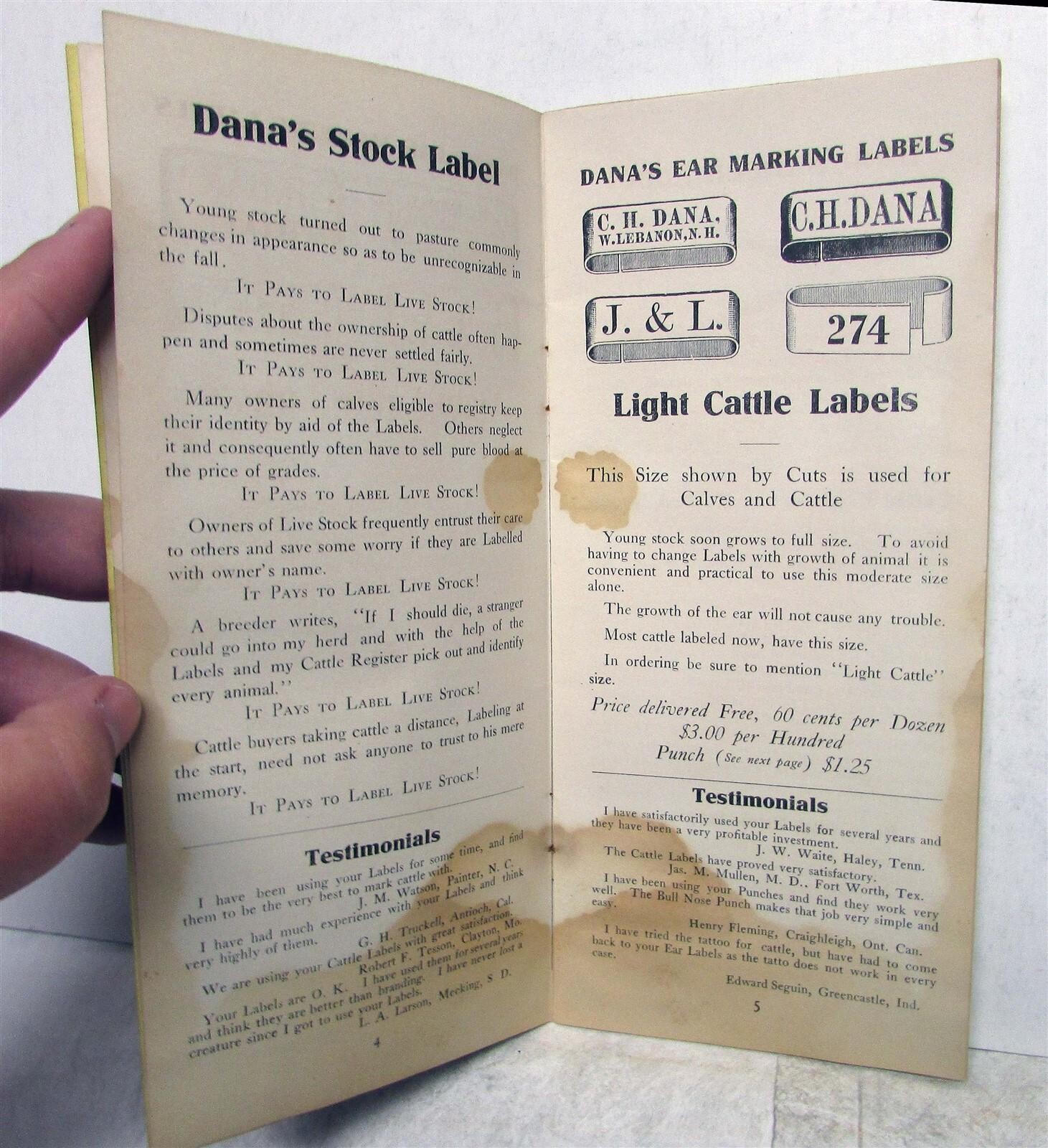 1900s DANAS Labels & Sundries Details Breeder&rsquo;s Memorandum Brochure