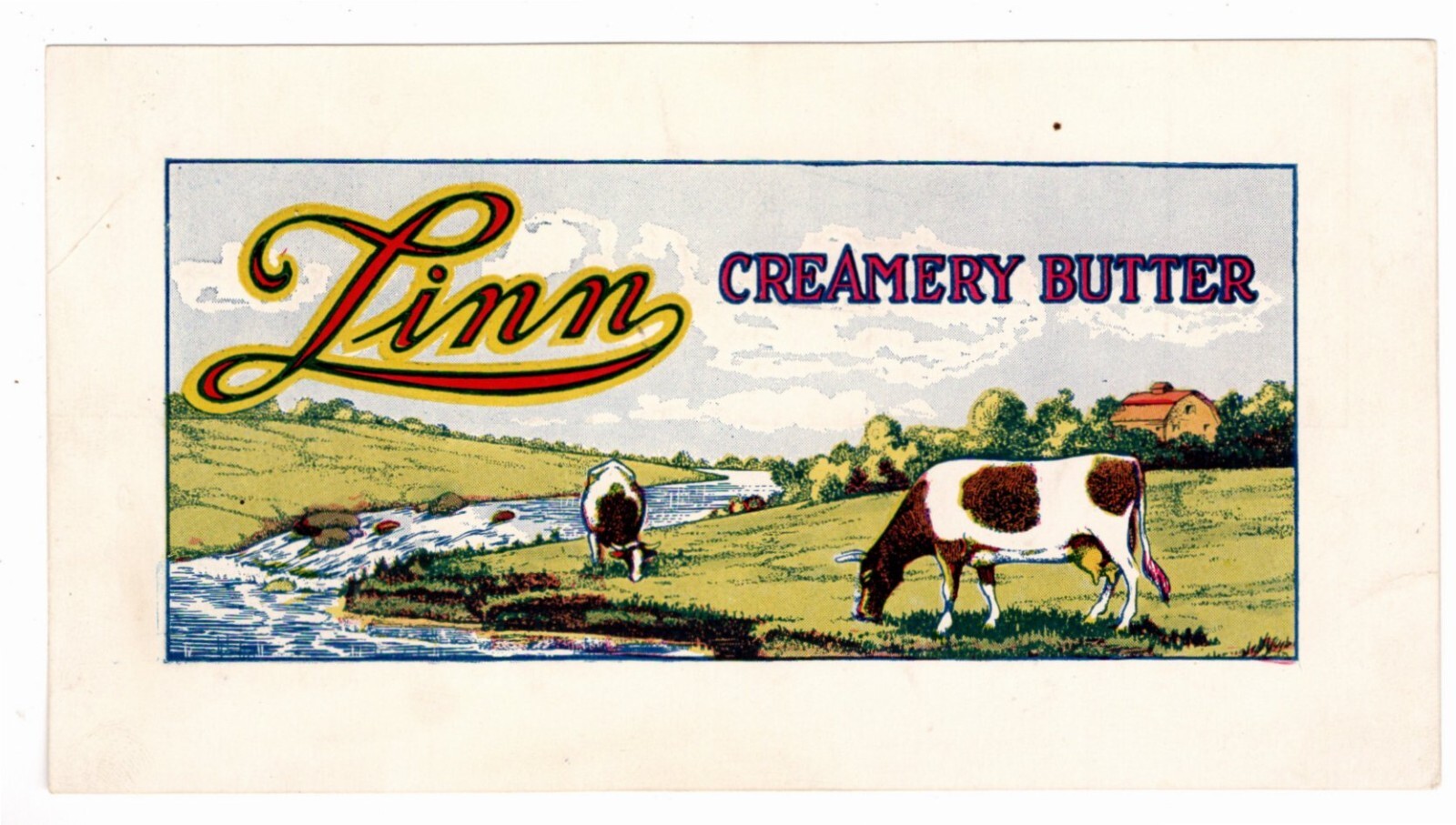 Adv. label sample, LINN CREAMERY BUTTER, from Salesman Sample catalog n.d.