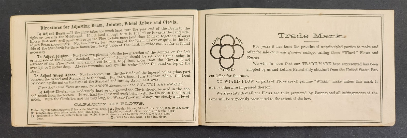 1881 antique WIARD PLOW COMPANY batavia ny ILLUSTRATED ad BOOKLET
