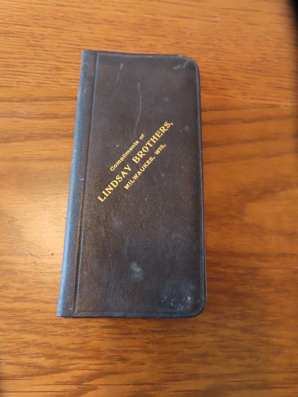 1904 NOTEBOOK LINDSAY BROTHERS MILWAUKEE WI FARM IMPLEMENT DEALER