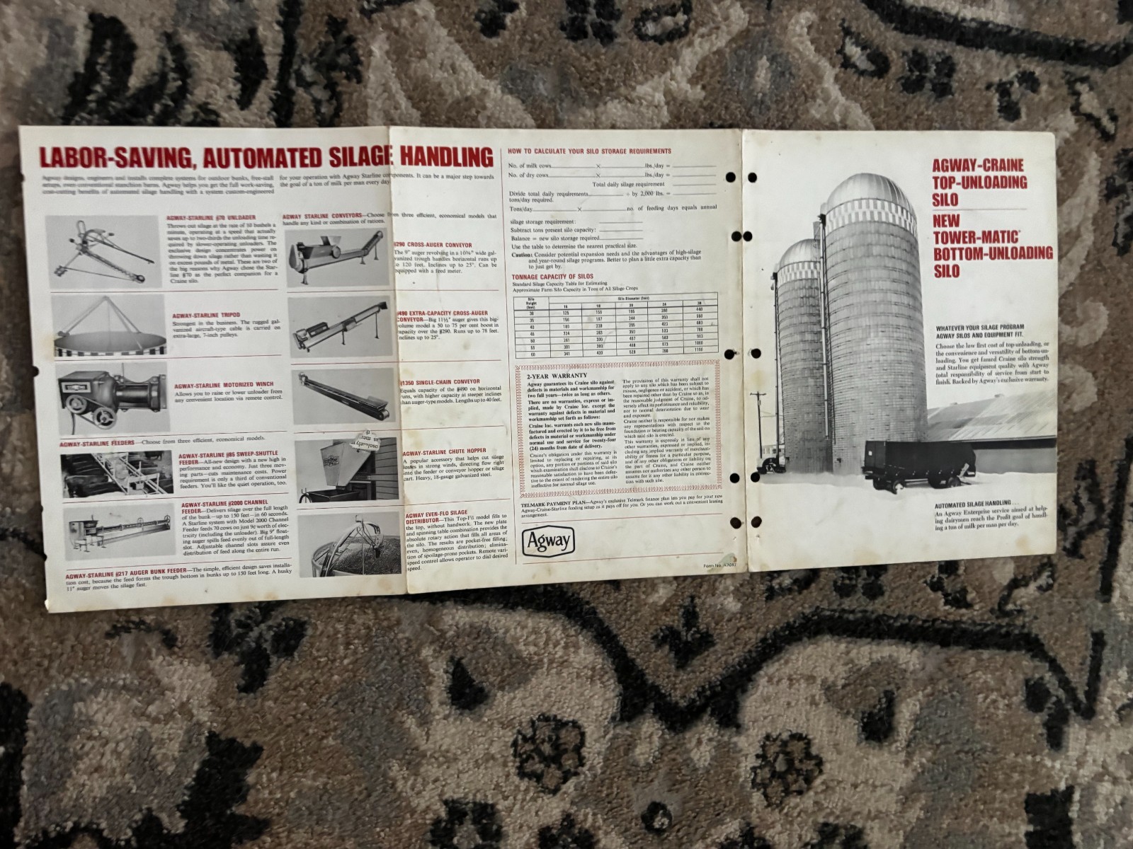 Agway Top Unloading Silo & Tower Matic Bottom Unload Brochure DCPA26