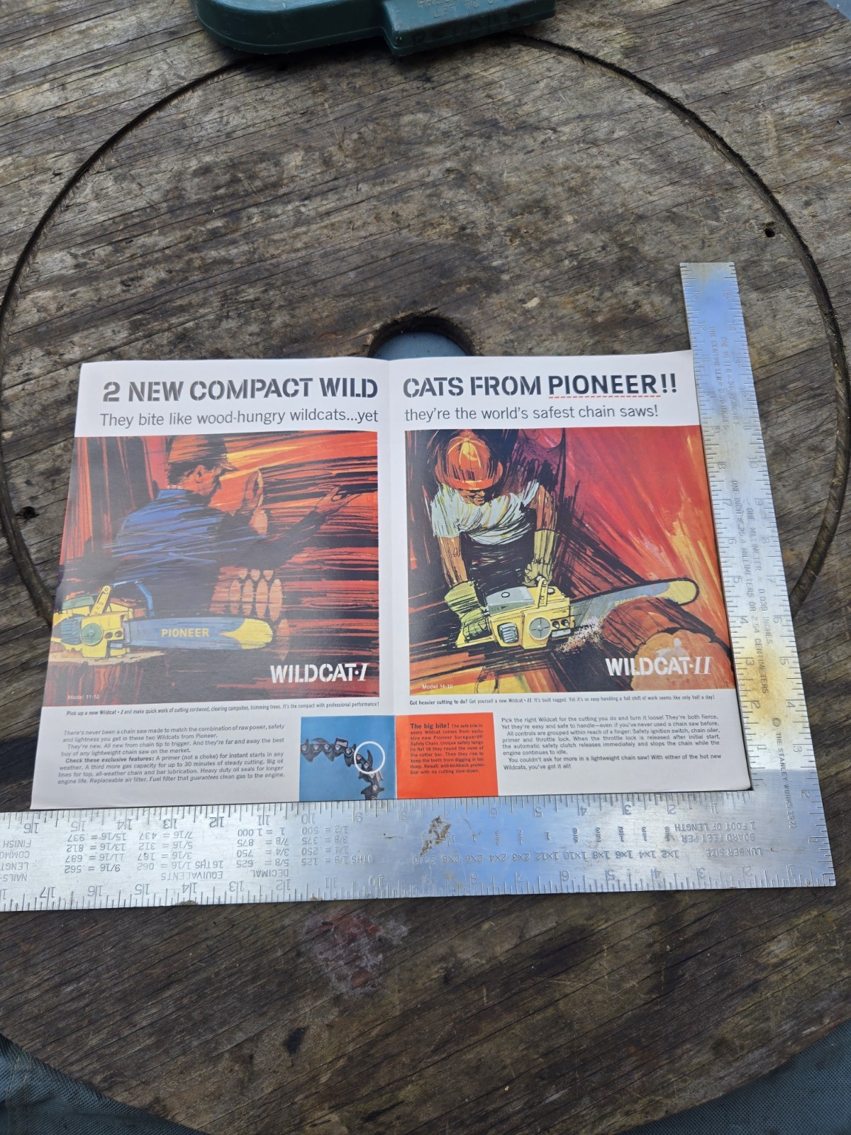 Vintage 1960&rsquo;s Pioneer (OMC) Chainsaw Brochure For 11-10 & 14-10 Wildcat I & II