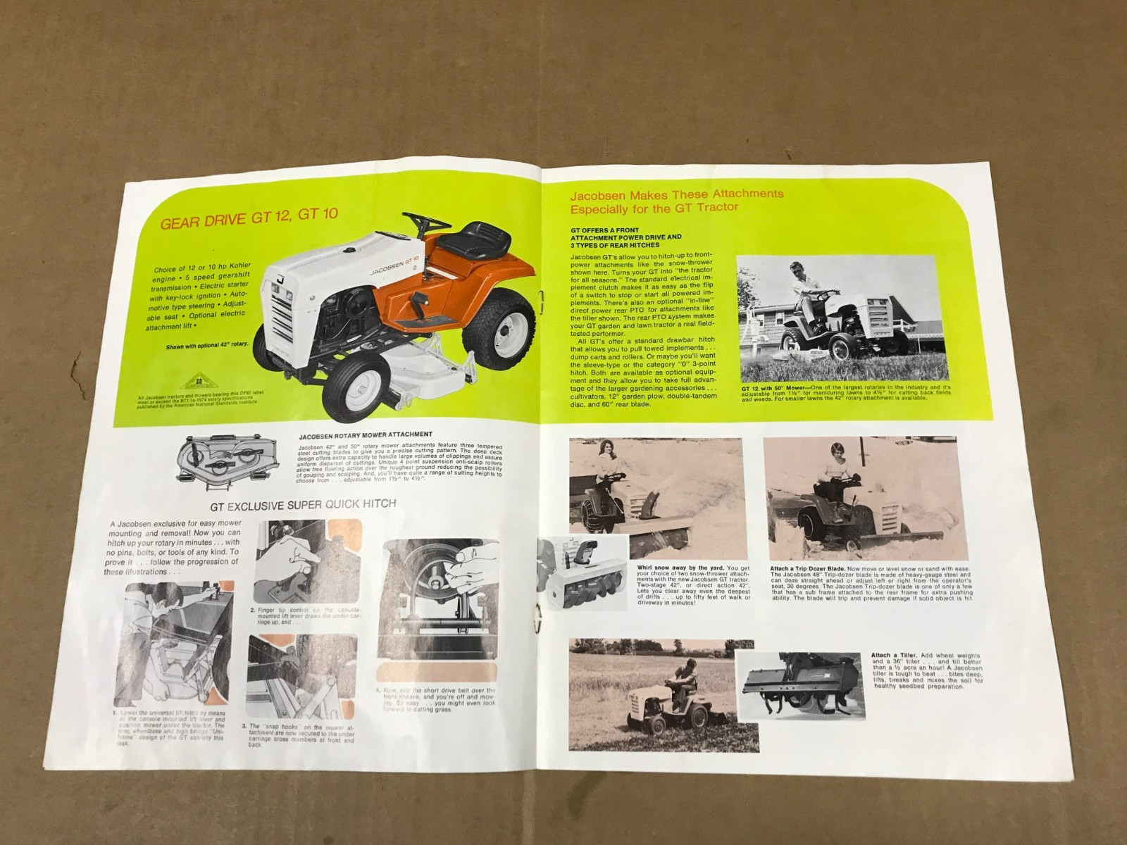Vintage Jacobsen GT Tractor Salesman Brochure