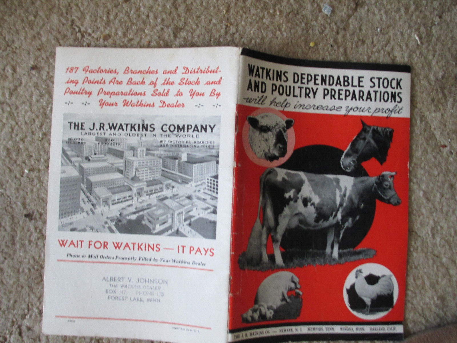 1930&rsquo;S J.R. WATKINS DEPENDABLE STOCK & POULTRY PREPARATIONS BOOKLET GUIDE FARM