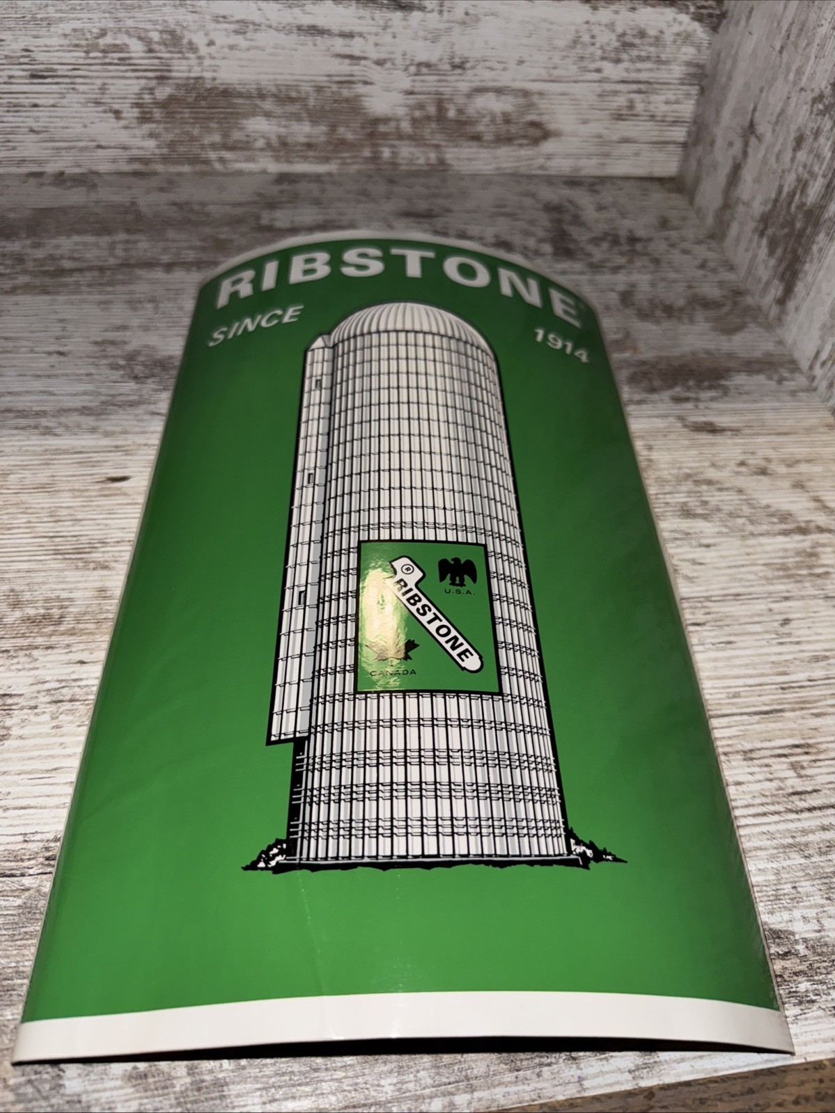 Vintage Ribstone Silo Decal Sticker Farm Stave Silo Logo Since 1914 13&Prime;x9&Prime; Nos