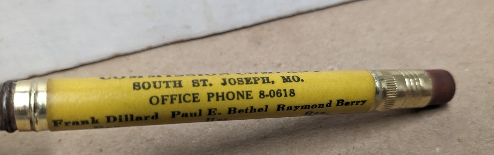Vintage Colt-Wall & Bethel Commission Co. St. Joseph Missouri Mo Bullet Pencil