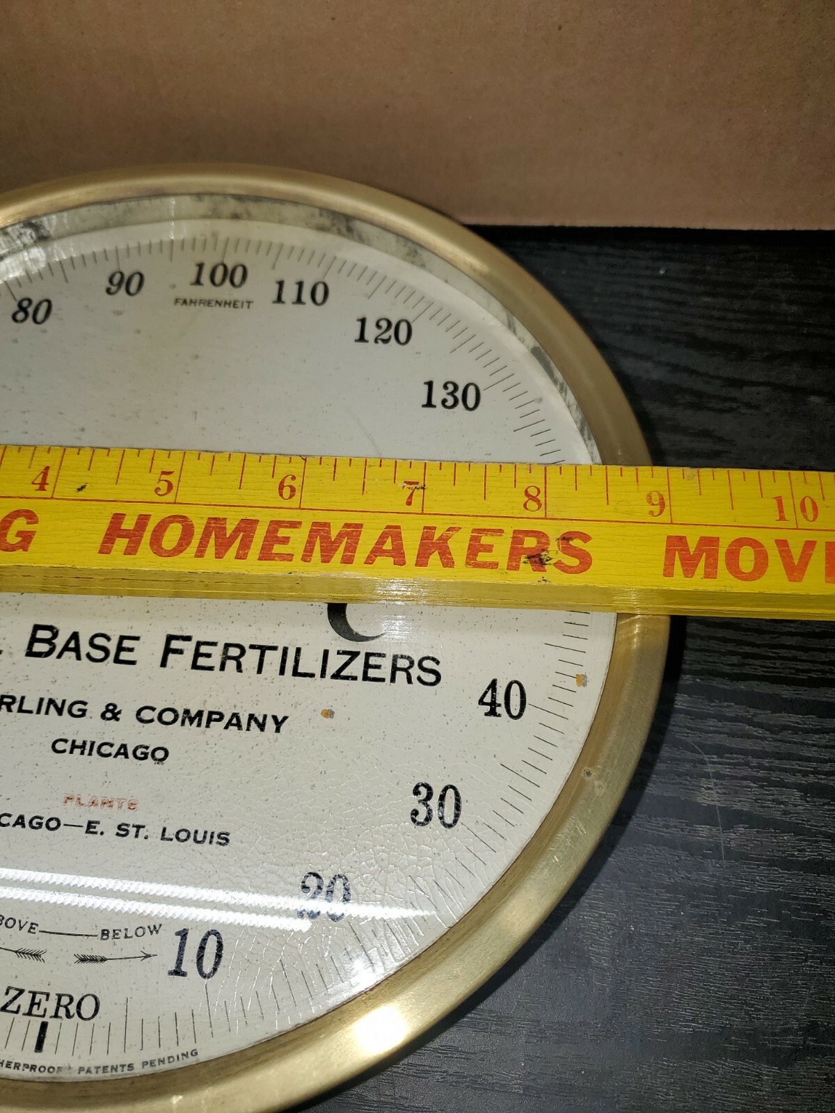 Vintage Darling’s Animal Base Fertilizer Round Thermometer Chicago St. Louis