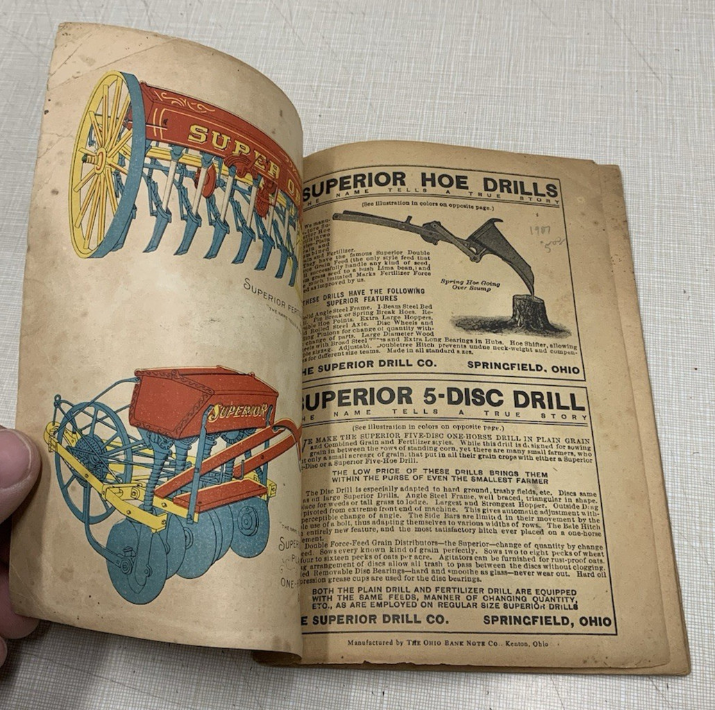 Superior 1907 Almanac Grain Drill American Seeding Co. Springfield Ohio Plows