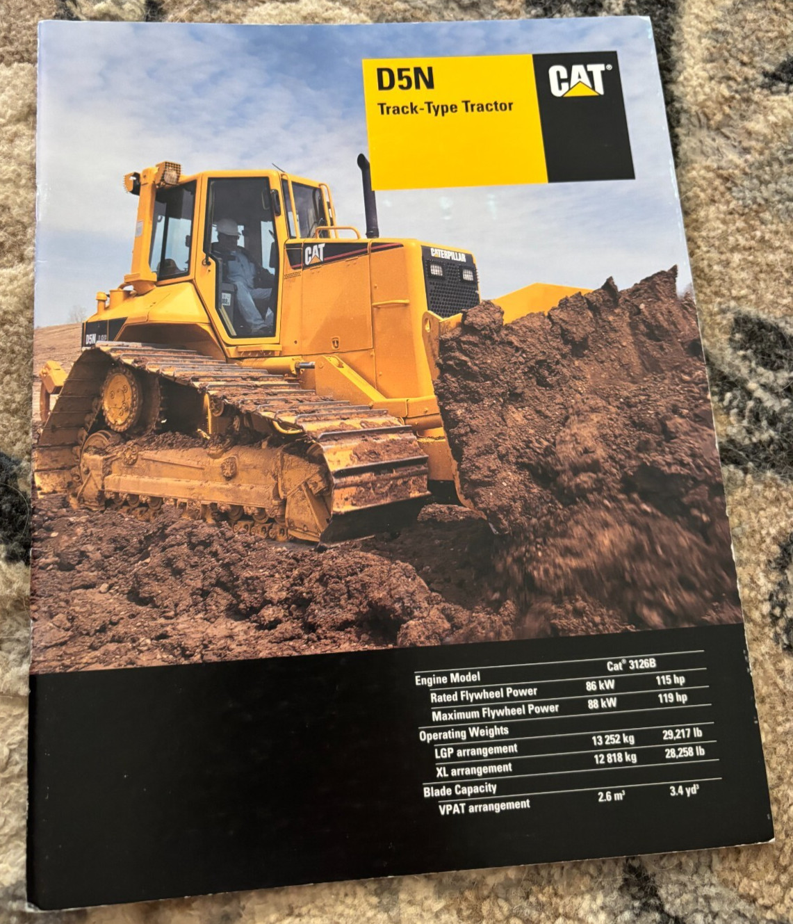 Caterpillar CAT D5N Crawler Tractor Dozer Brochure FCCA
