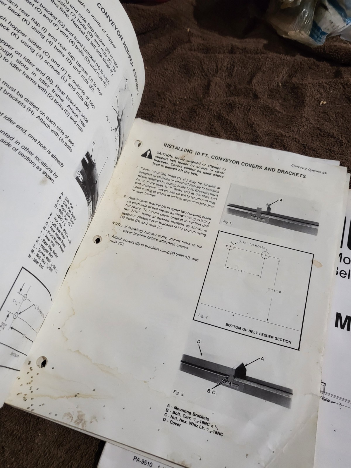 1990 Vintage Patz 8916 Barn Belt Feeder MANUALS Parts & Operators – Pound, WI.