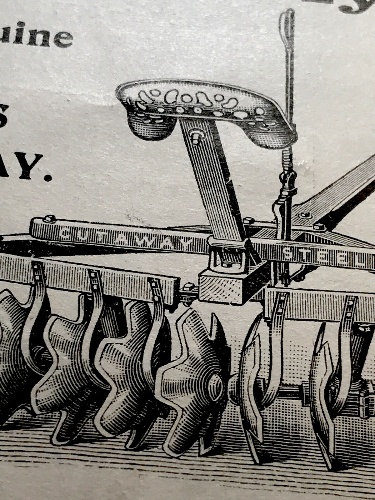 ORIGINAL 1897 Cutaway Harrow Farm Implement Advertising – Higganum – Connecticut