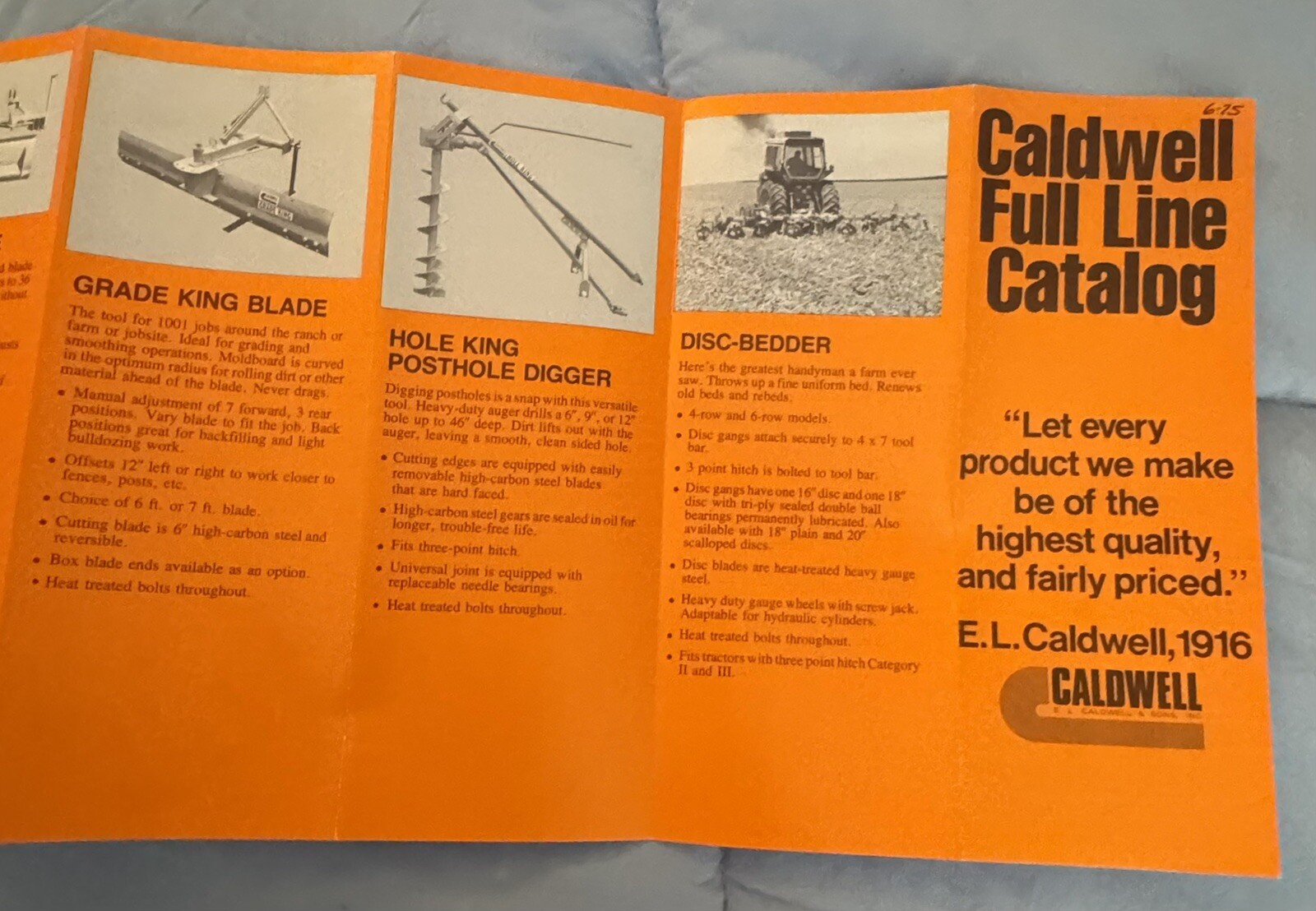 Vintage Farm Equipment Caldwell Full Line Catalog Brochure Farm Tools
