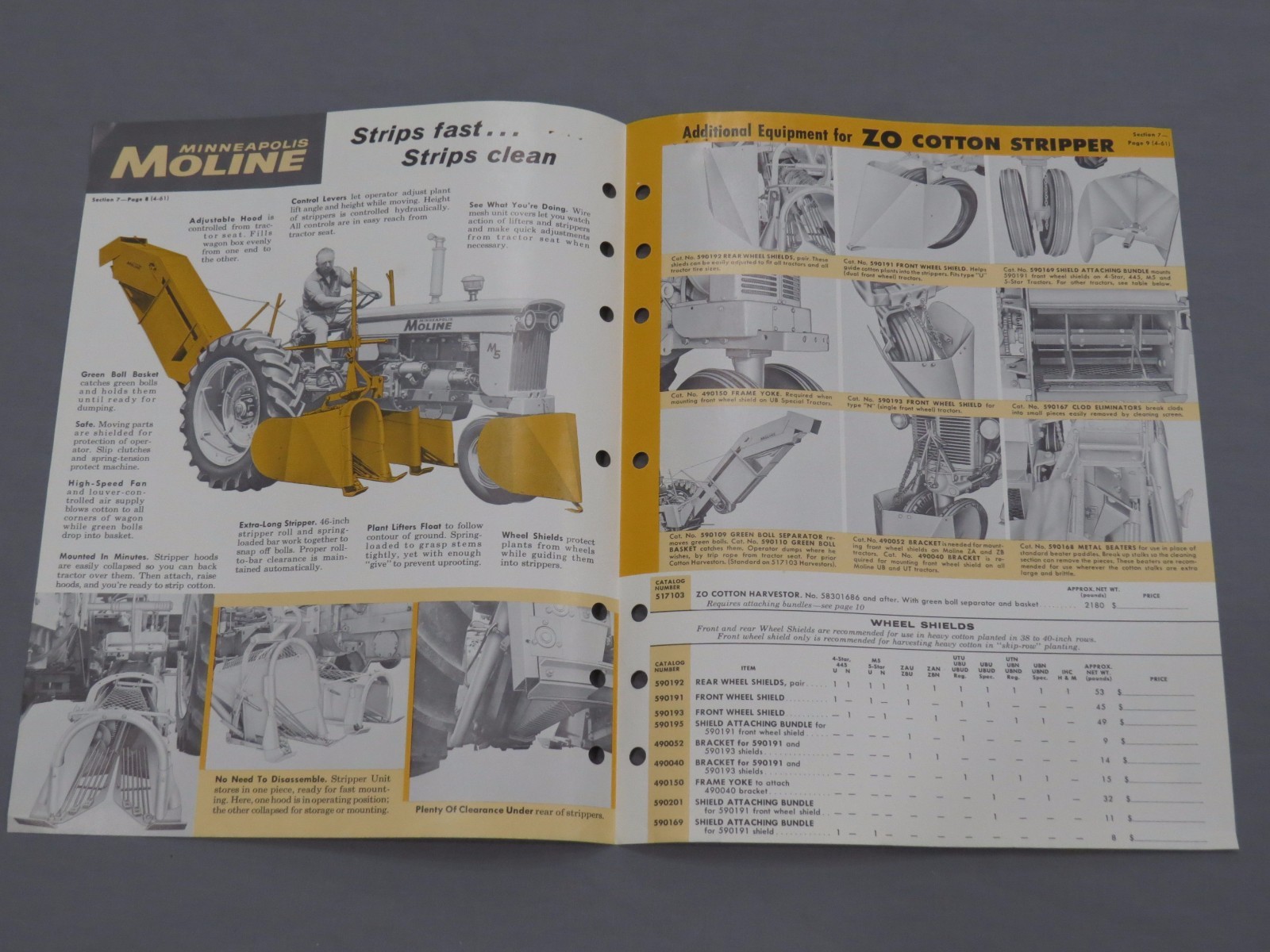 Vintage Minneapolis Moline ZO Cotton Harvester Picker Sales Brochure Catalog &rsquo;61