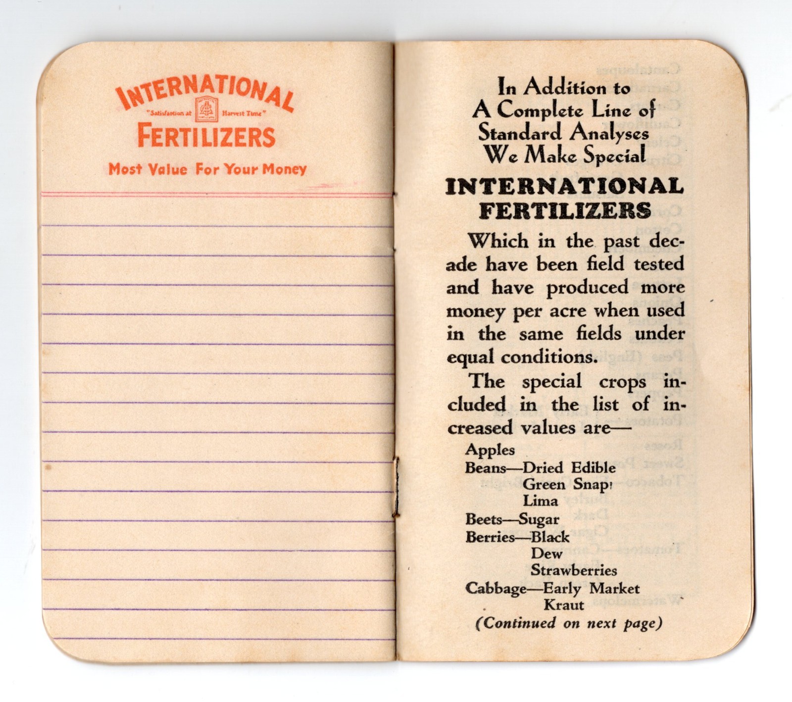 1930s – International Fertilizers Tupelo Mississippi Promo Memo Pad – XL3E