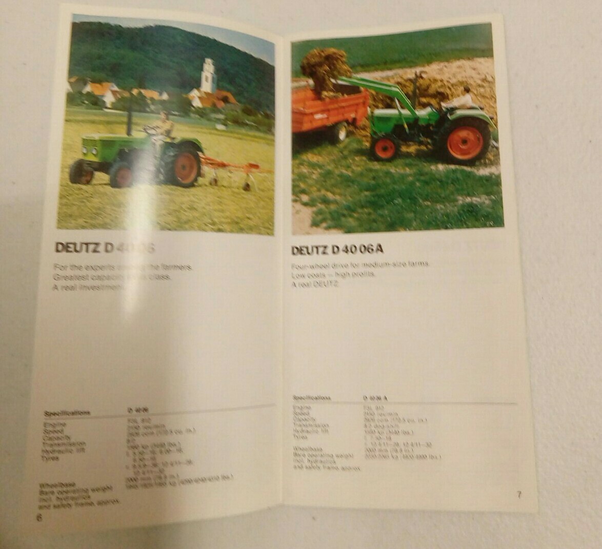 VINTAGE 1976 DEUTZ 06 SERIES TRACTOR BROCHURE MODEL D-30 to D-130 PRINTED 8/1976