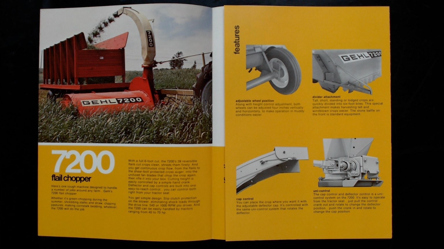Gehl 7200 Flail Chopper Agriculture Brochure Vintage Farm Equipment