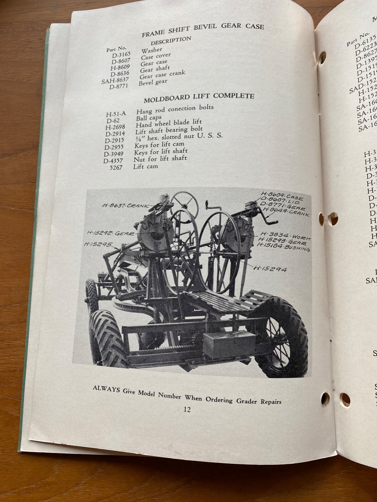 VTG Galion Iron Works Leaning Wheel Grader Instruction Book Parts List EZ Lift