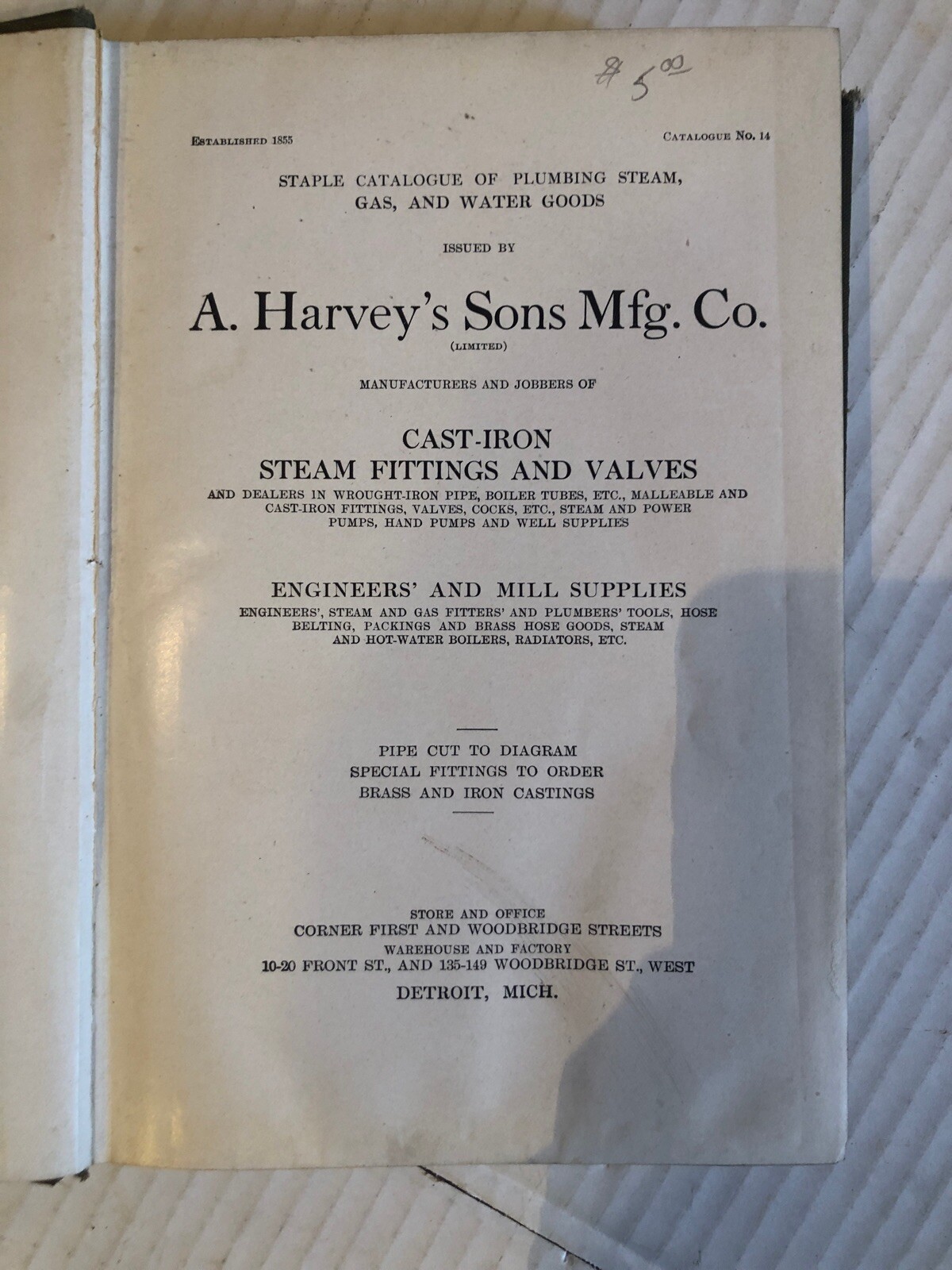 A. HARVEY SONS MANUFACTURING STEAM GAS WATER GOODS CATALOG GREAT GRAPHICS. 571 P