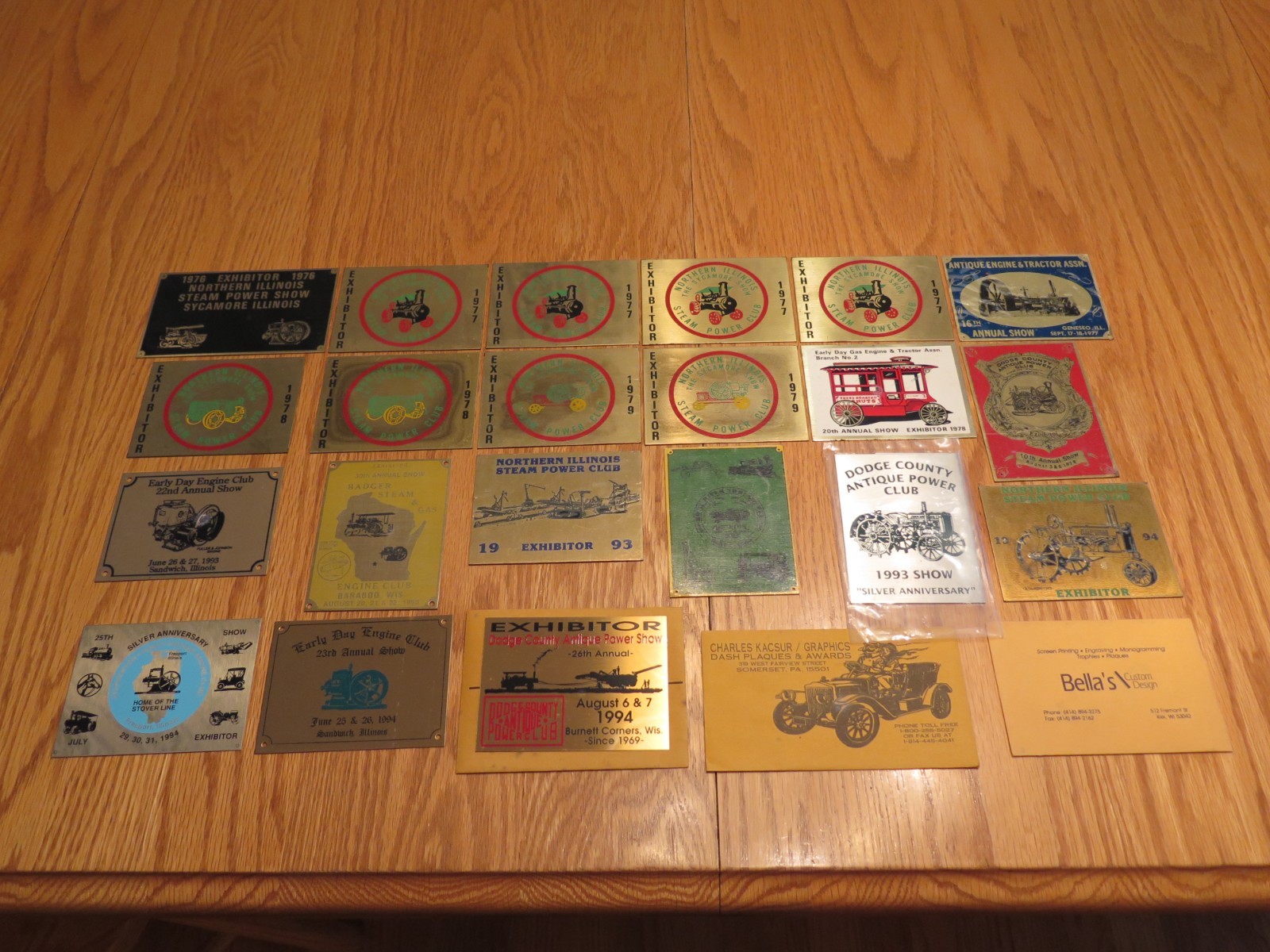 Power & Antique Engine Show Exhibitor Plaque Badge Lot Steam Tractor Show VIDEO