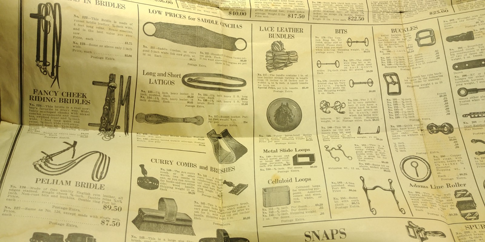 1920s Aniser Mercantile St Joseph Missouri Fold Out Ad Harness Hardware Antique