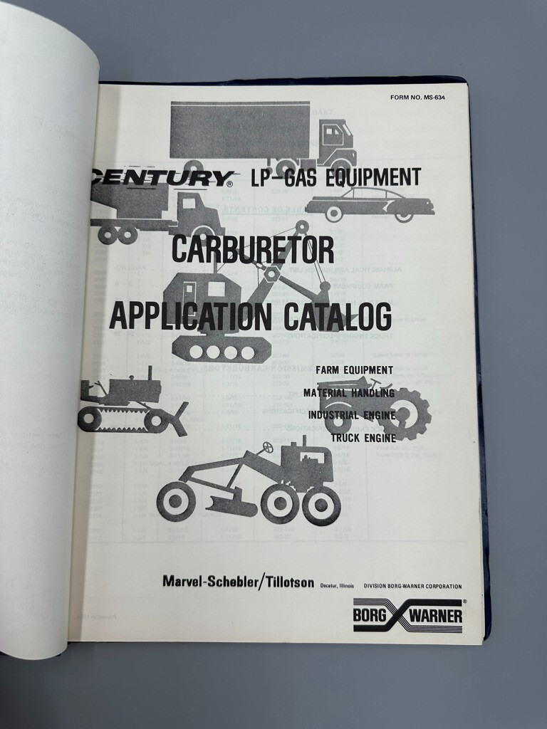 1970 Century LP Gas Carburetion ALLIS CHALMERS LIFT Ford Pinto Manual Catalog