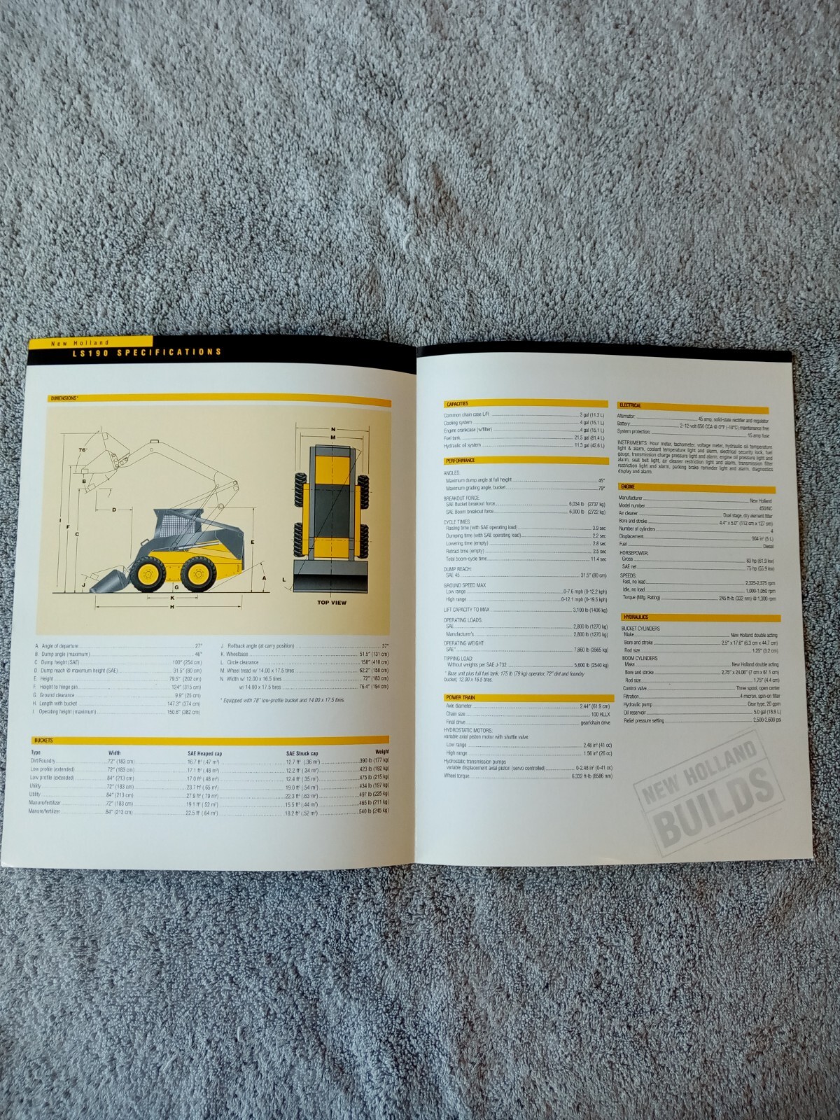 New Holland LS190 Skid Steer Specifications Sales Brochures. Lot Of 9.