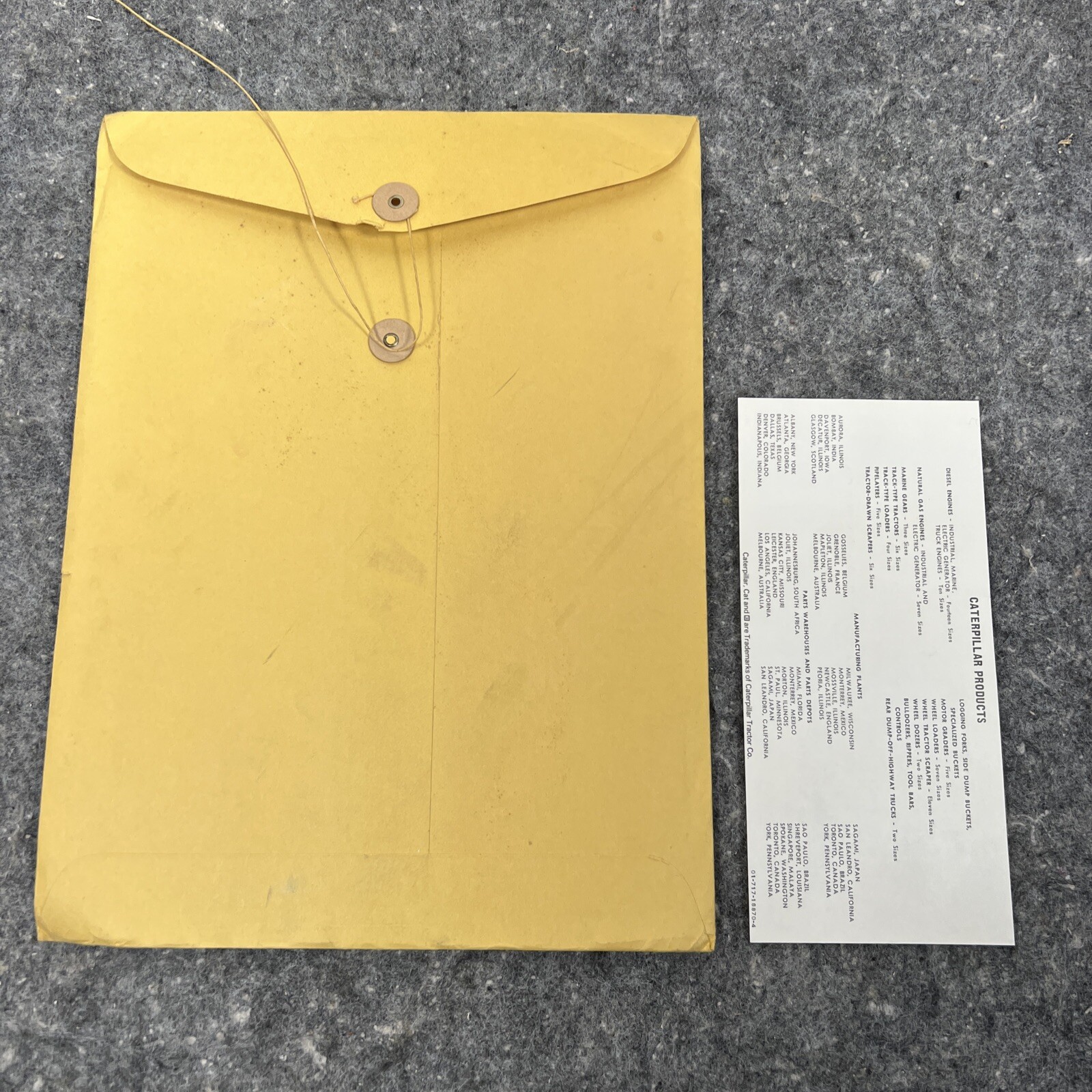 Equipment Brochure – Caterpillar – 910 – Wheel Loader – c1970&rsquo;s with Envelope
