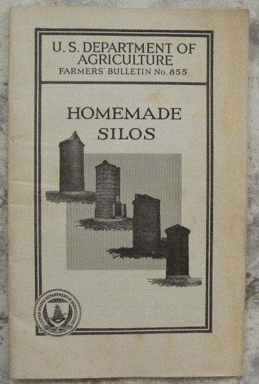 1922 Home Made Farm Silos, USDA Agriculture Farmers Bulletin Booklet